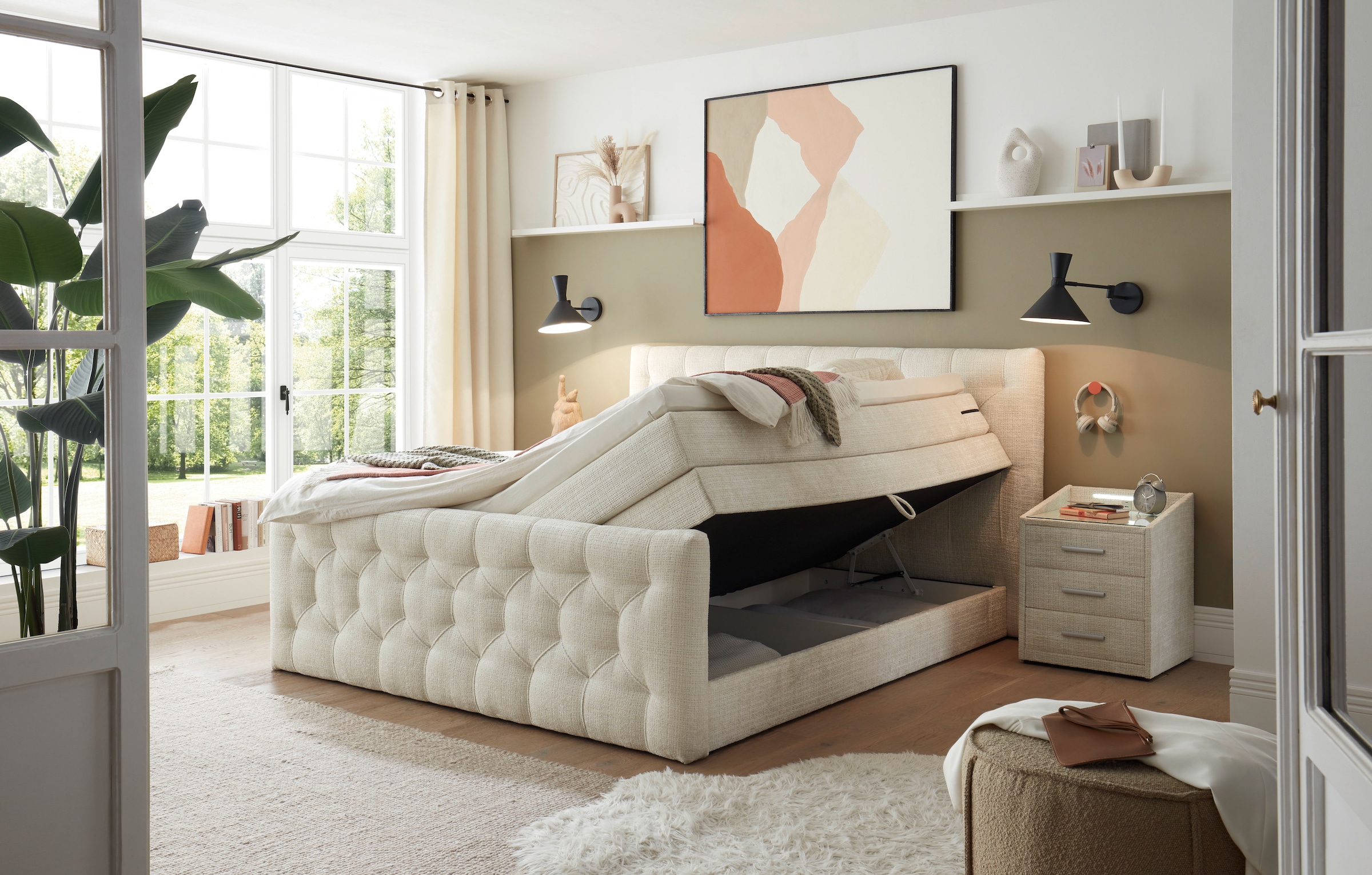ED EXCITING DESIGN Boxspringbett »"Cashfield", OTTOs Choice! Topseller inkl. zwei Bettkästen & Topper«, erhältlich in den Größen 160x200cm und 180x200cm