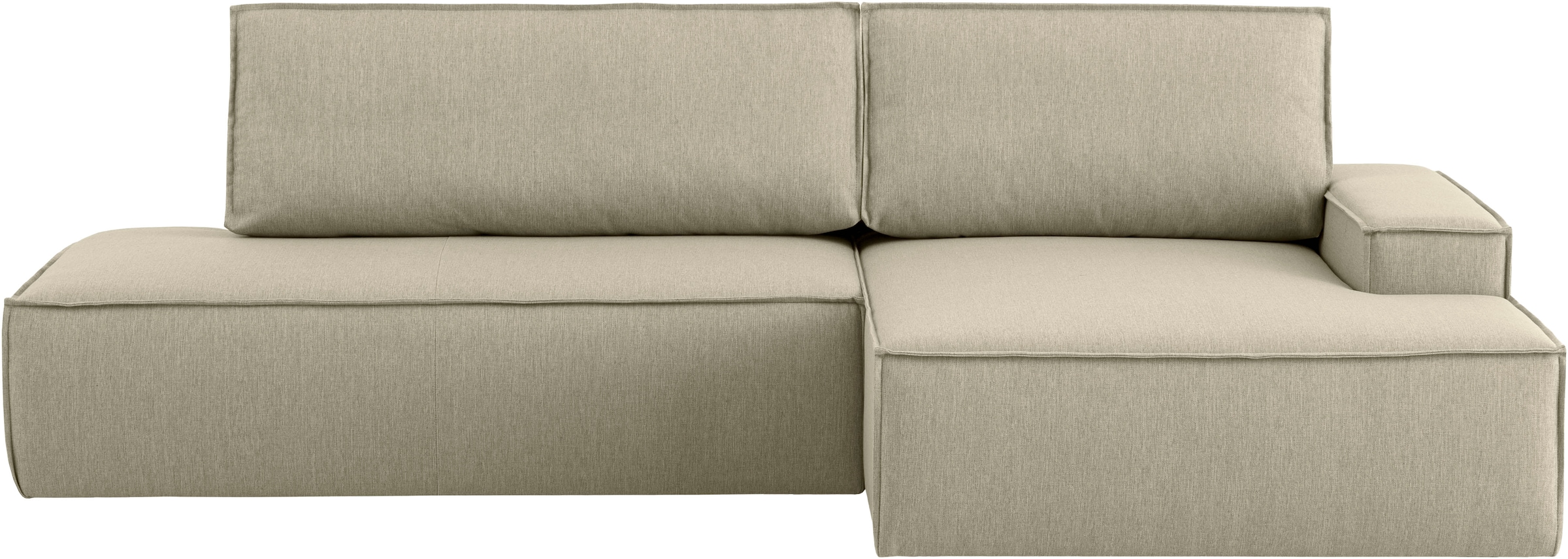 Home affaire Ecksofa »SHERWOOD, Schlafsofa in L-Form offen (275cm), Cord, Leinenoptik«, Schlaffunktion und Bettkasten, Kedernaht, hoher Sitz- & Liegekomfort