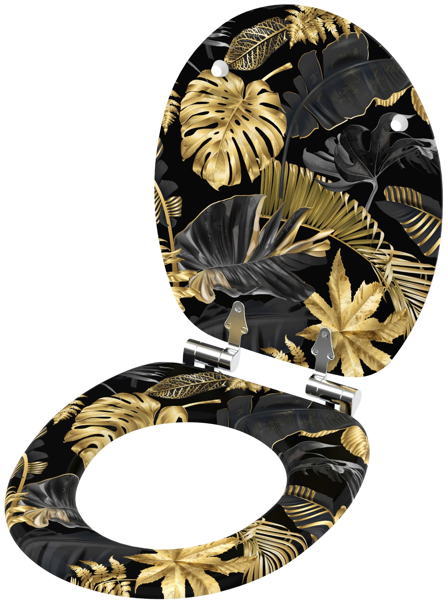 Sanilo WC-Sitz »Golden Leaves«, mit Absenkautomatik, BxL: 37,7 x 42,0 - 47,0 cm