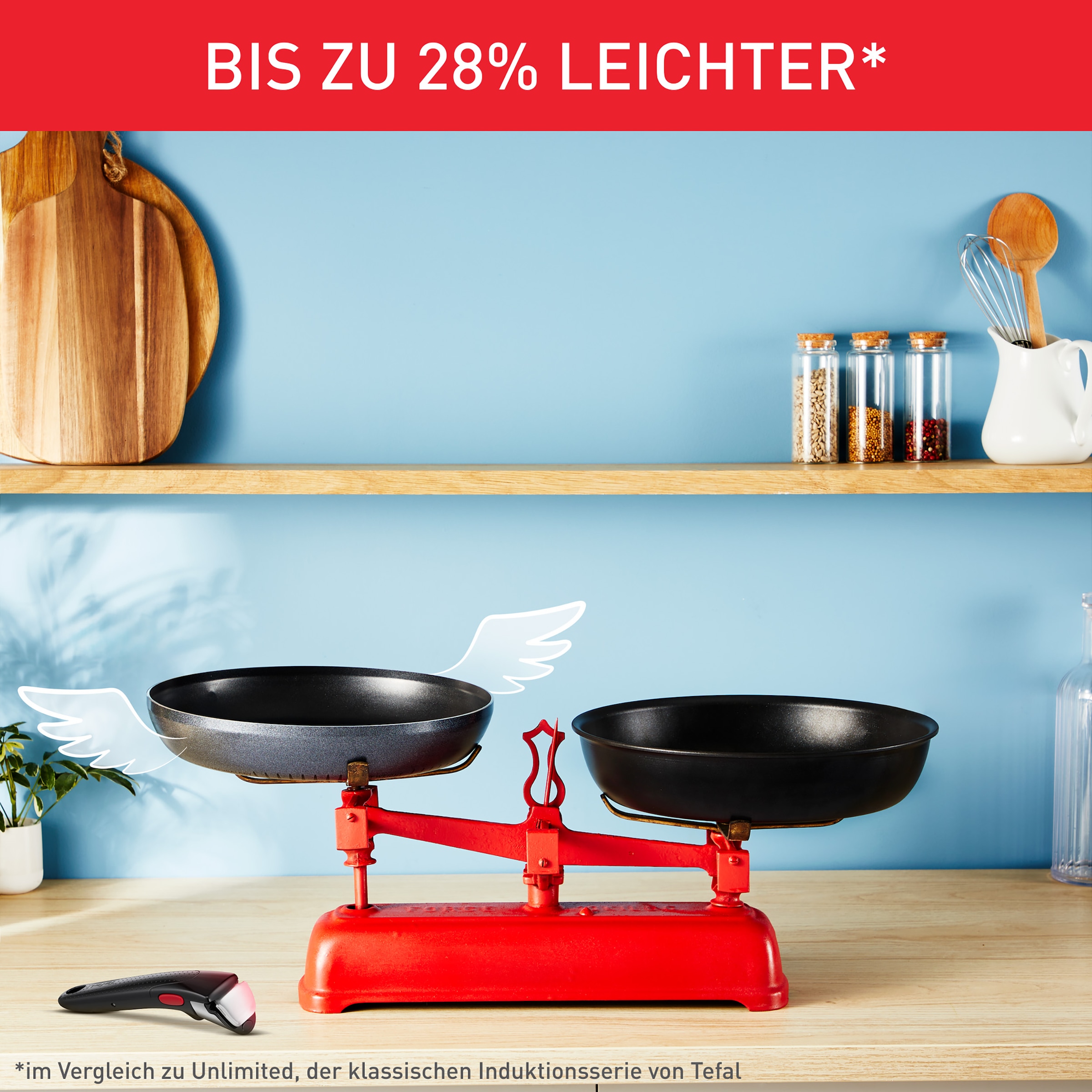Tefal Topf-Set »Ingenio So'Light«, Aluminium, (Set, 11 tlg.), Light Tech Technology, abnehmbarer Griff, platzsparend, made in France