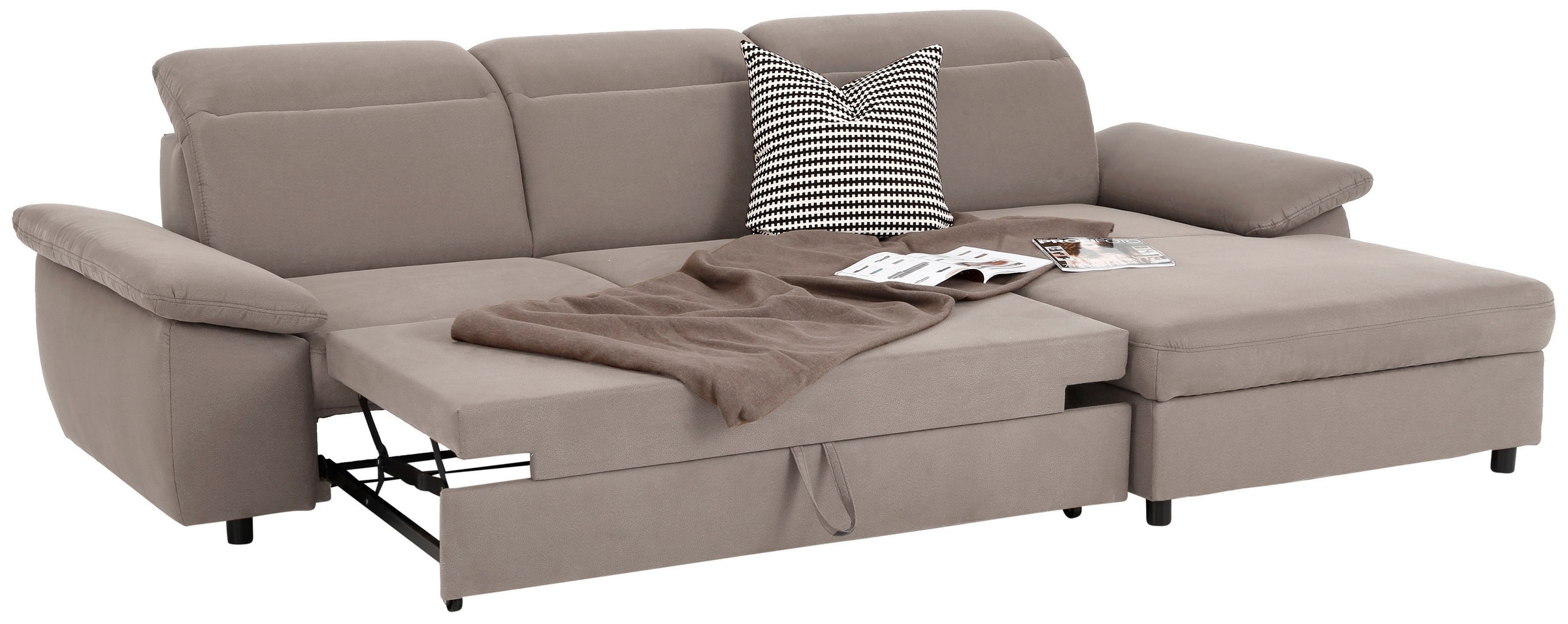 Home affaire Ecksofa »Mauritius L-Form«, mit Kopfteil- und Armlehnverstellung, mit Bettfunktion und Bettkasten