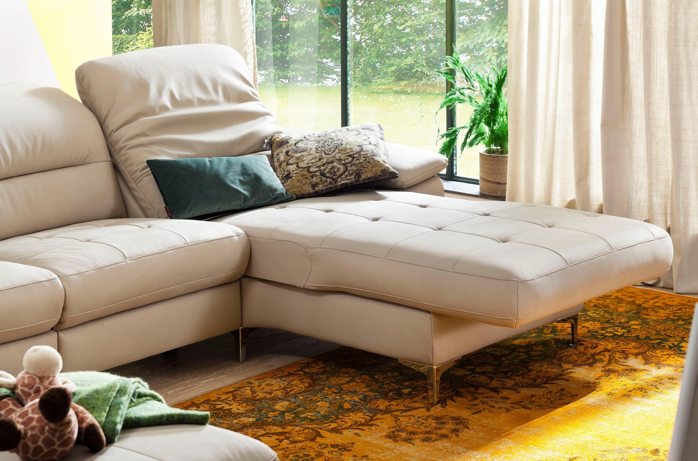 Places of Style Ecksofa »Basel L-Form«, mit vollmotorischer Relaxfunktion und motorischer Recamiere