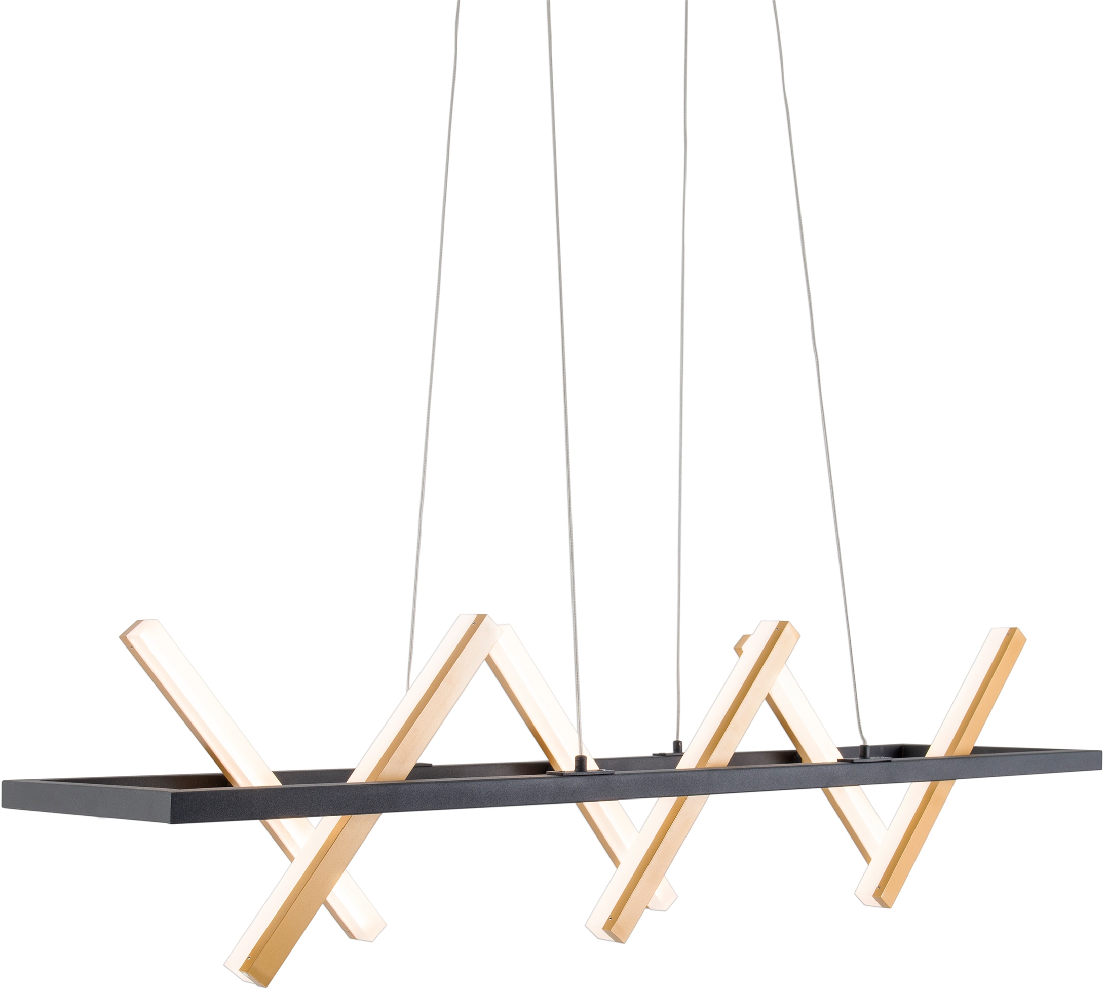 näve LED Pendelleuchte »Cadice«, 6 flammig, Leuchtmittel LED-Board | LED fest integriert, Effizienzklasse: G, Farbe: gold, schwarz, Lichtfarbe: warmweiß