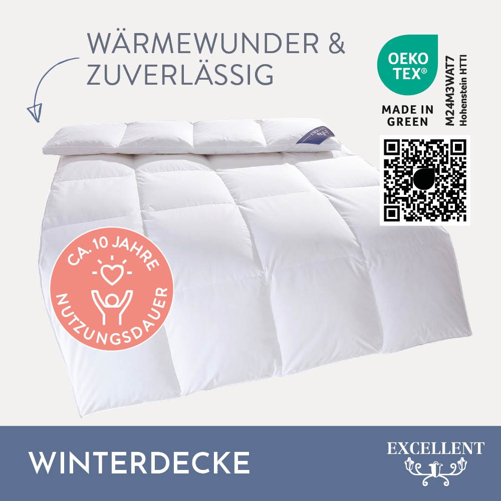 Excellent Gänsedaunenbettdecke »Davos, Bettdecken für Sommer und Winter, De günstig online kaufen