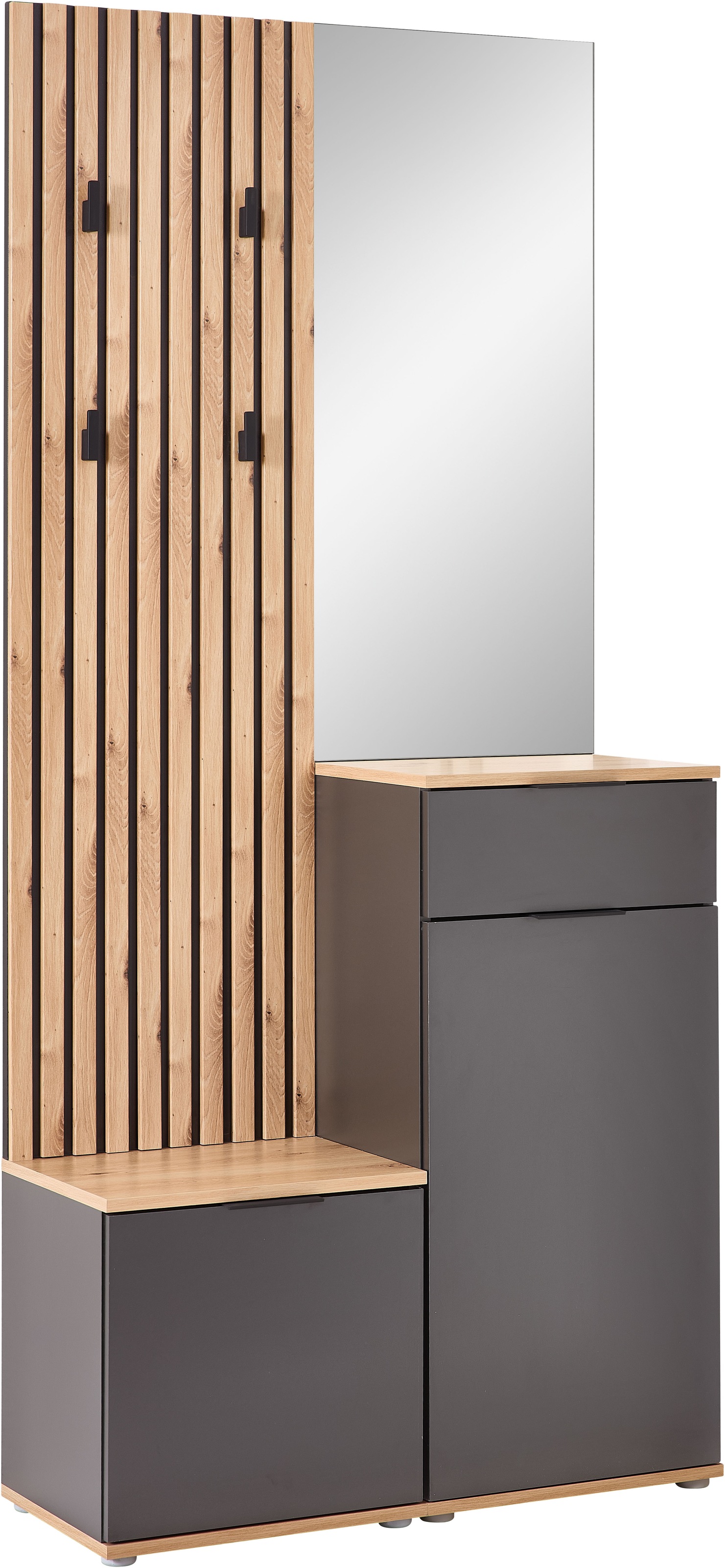 HBZ Kompaktgarderobe »Simple mit Spiegel, Flurgarderobe BxHxT 88x195x35 cm« günstig online kaufen