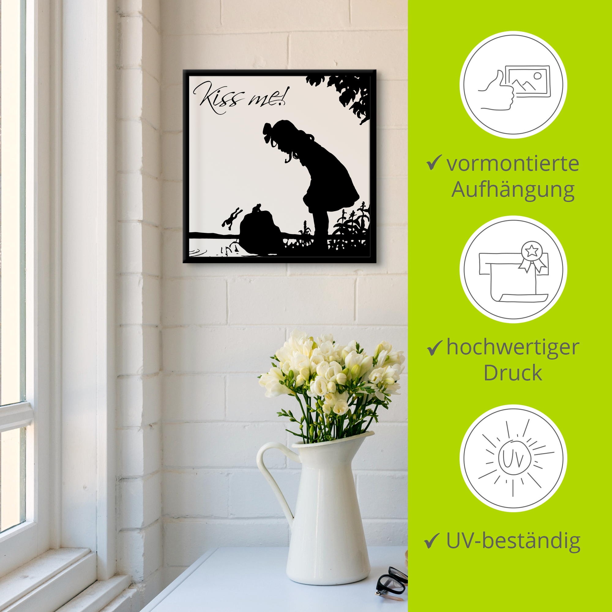 Artland Wandbild »Küss mich«, Sprüche & Texte, (1 St.)