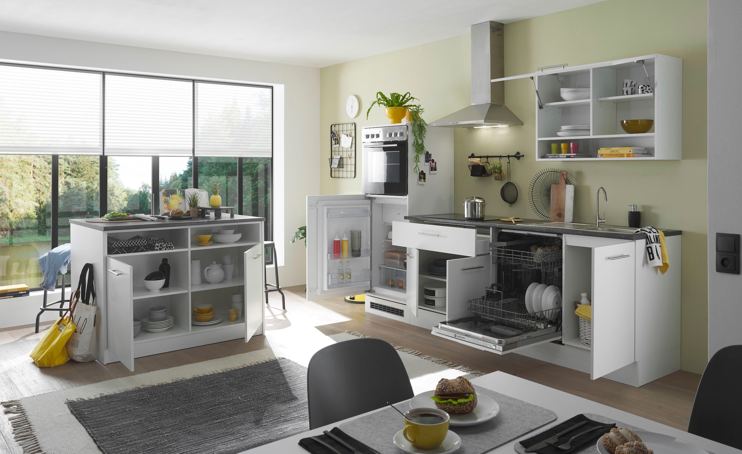 BASIC by Balculina Küchenzeile »Eddi« Breite 260 cm, wahlweise mit E-Geräten