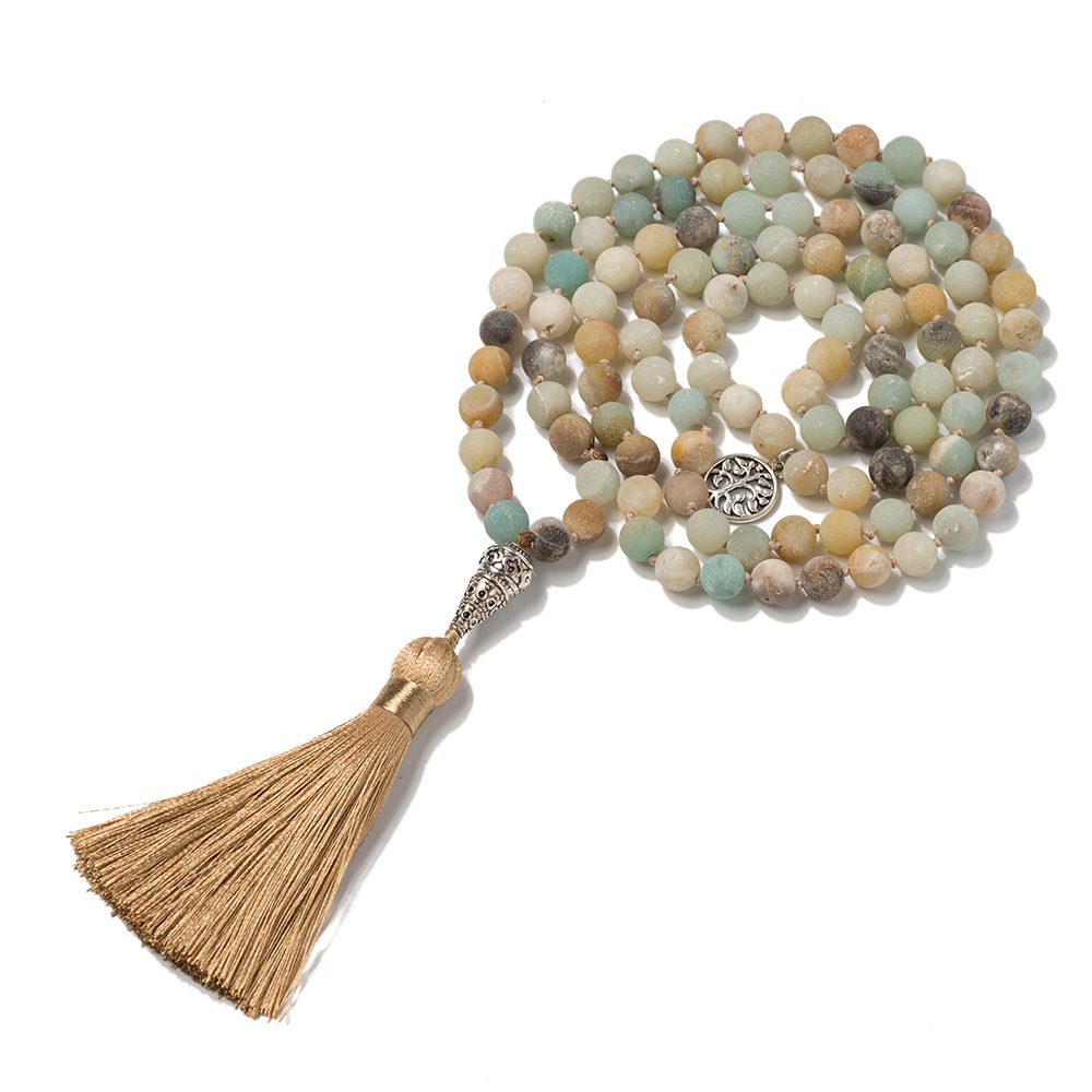 Firetti Kette mit Anhänger »Schmuck Geschenk Kupfer Halsschmuck Halskette Baum des Lebens Quaste« Made in Germany - mit Amazonit