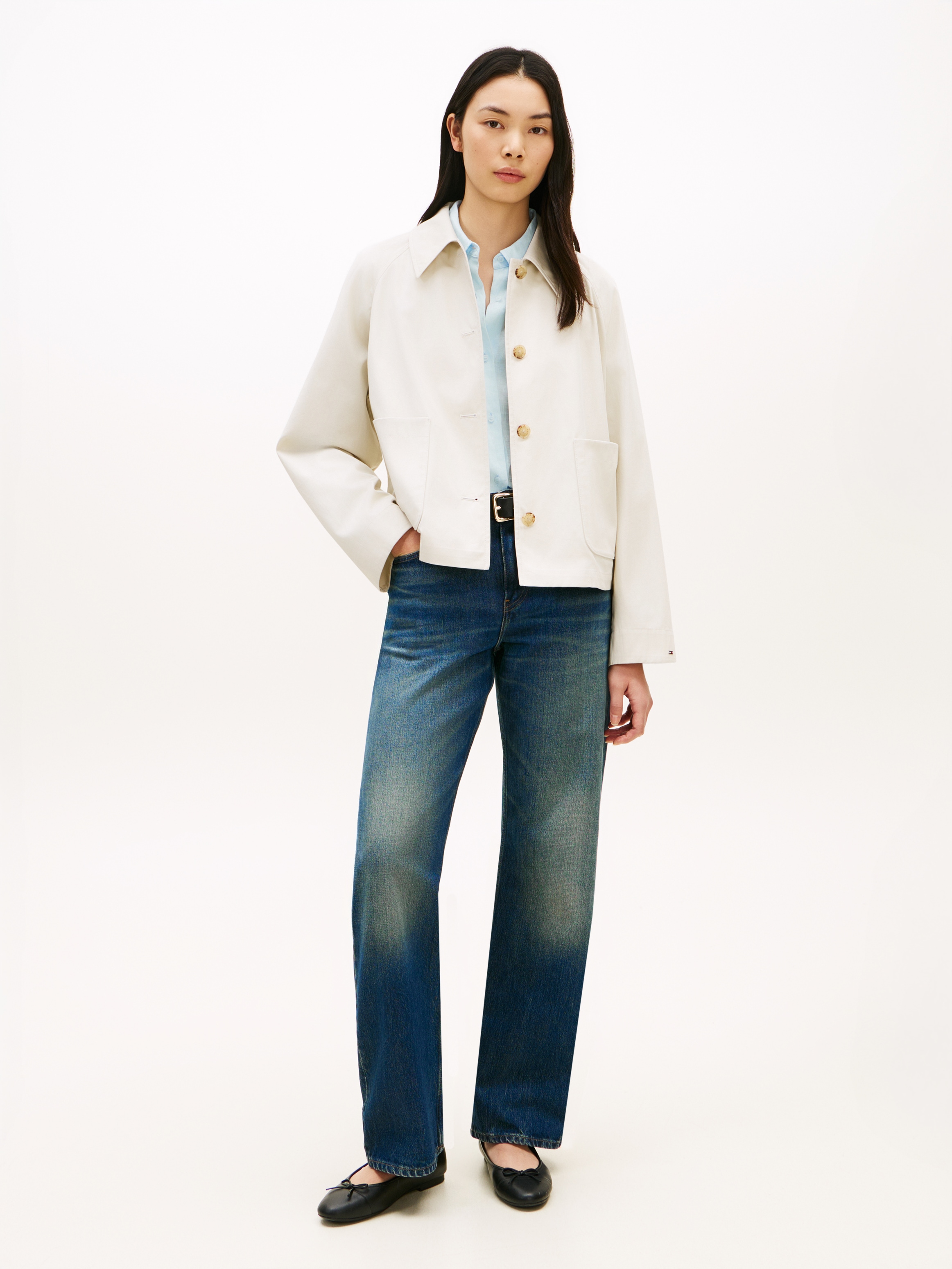 Tommy Hilfiger Kurzjacke »COTTON SHORT JACKET« mit aufgesetzten Brusttaschen