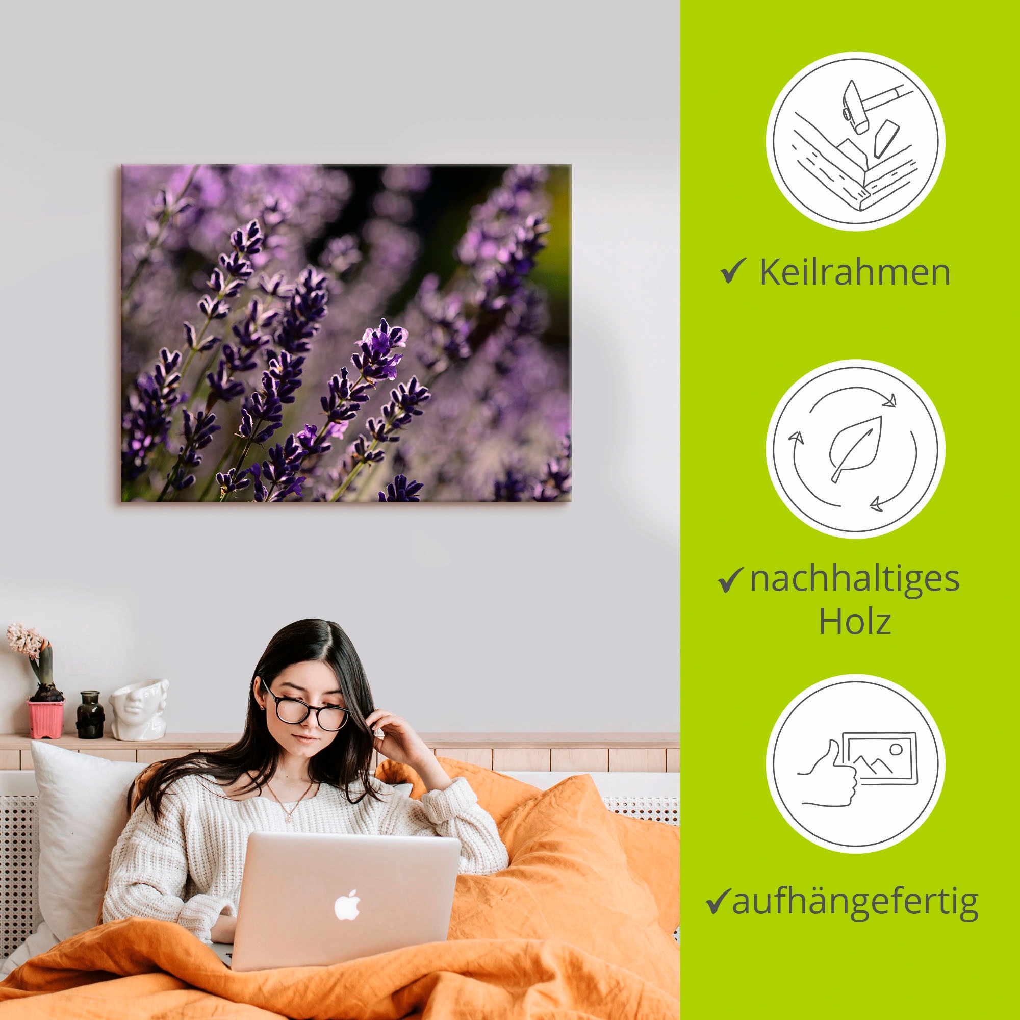 Artland Wandbild »Lavendel«, Blumen, (1 St.), als Leinwandbild in verschied. Größen