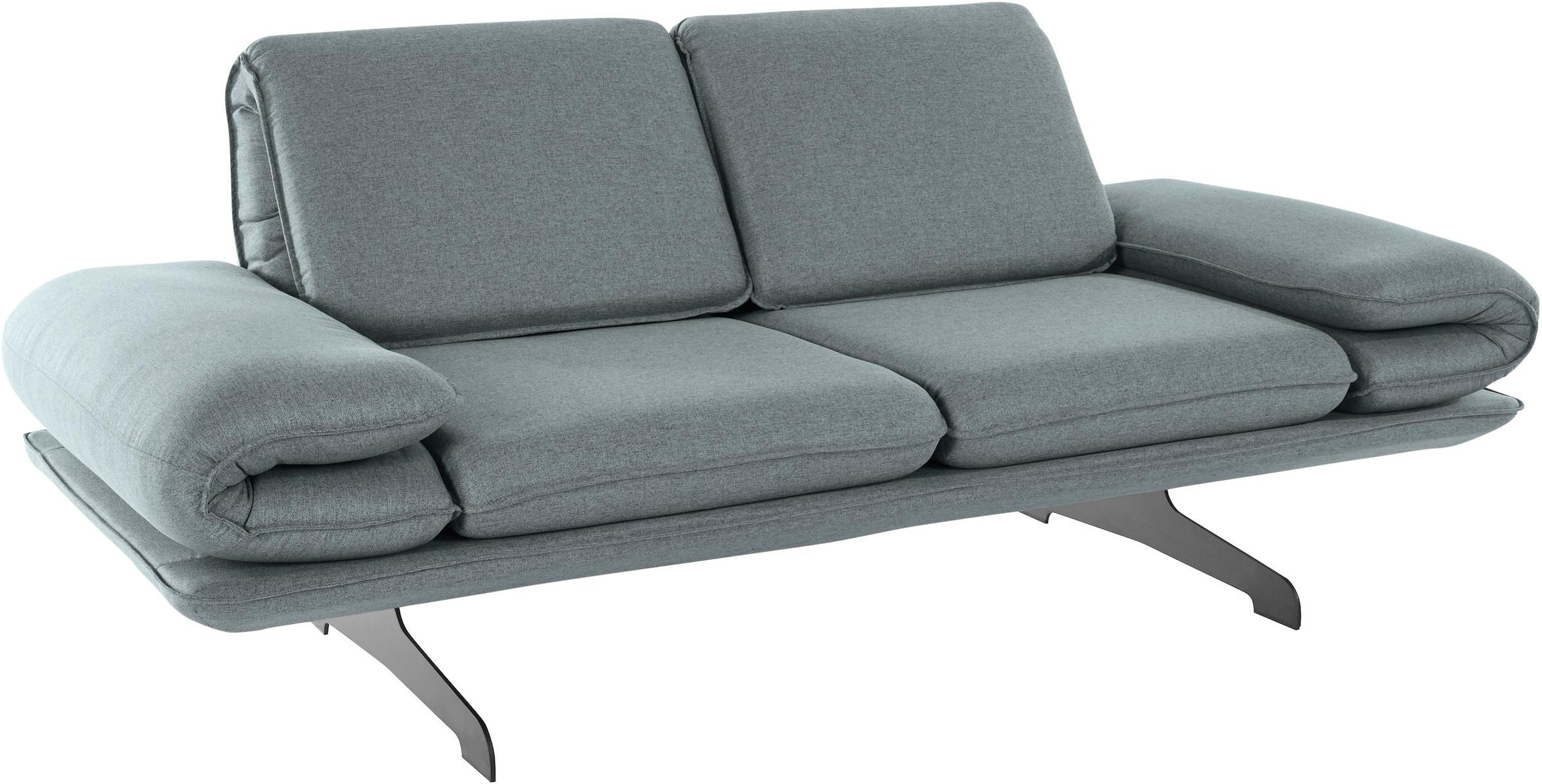 DOMO collection 2-Sitzer »New mit mit wahlweise Rechnung und Metall Armlehnen- bestellen Rückenfunktion, aus York«, Kufenfüßen auf