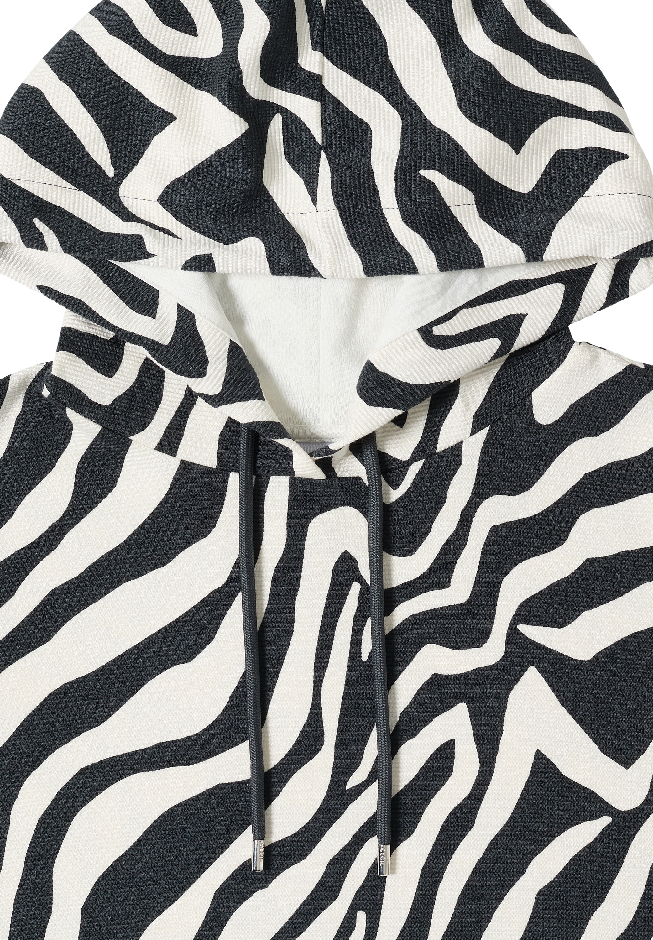 Cecil Kapuzensweatshirt , Kurzarm-Shirt mit Kapuze und Zebraprint
