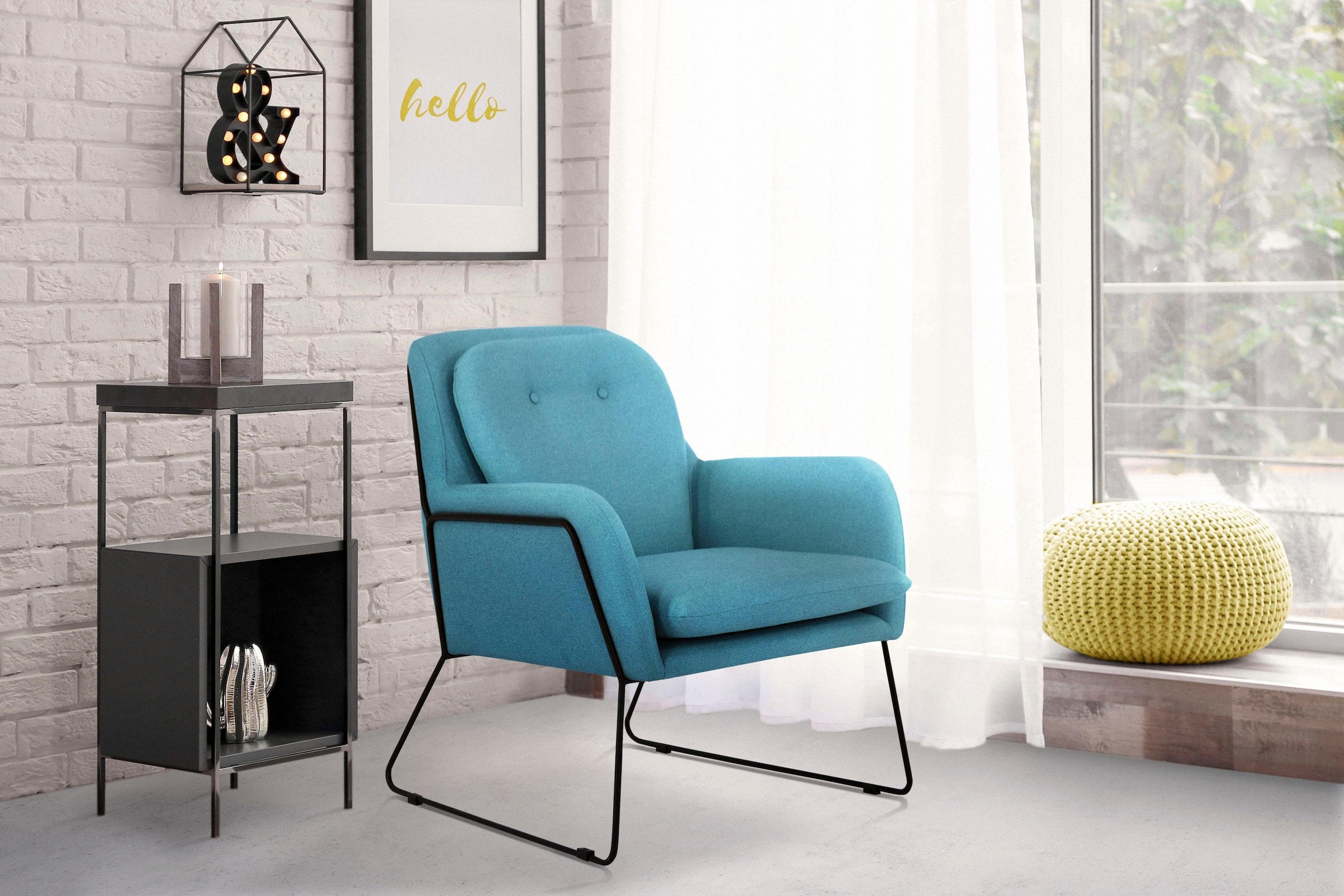 Home affaire Sessel »Flin Cocktailsesel« mit Knöpfen und Kissenoptik im Rüc günstig online kaufen