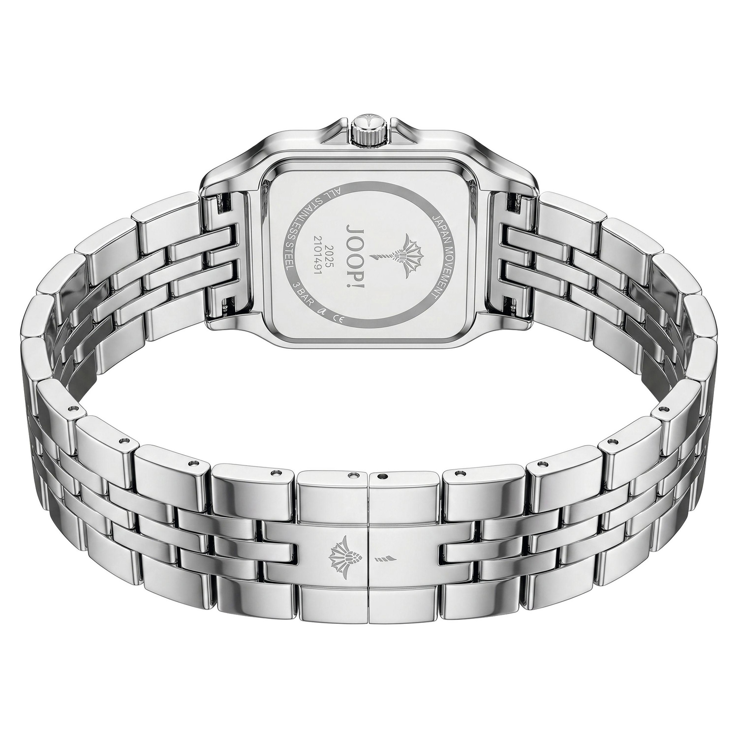 JOOP! Quarzuhr Armbanduhr, Damenuhr, Edelstahlarmband, analog, Kristallsteine