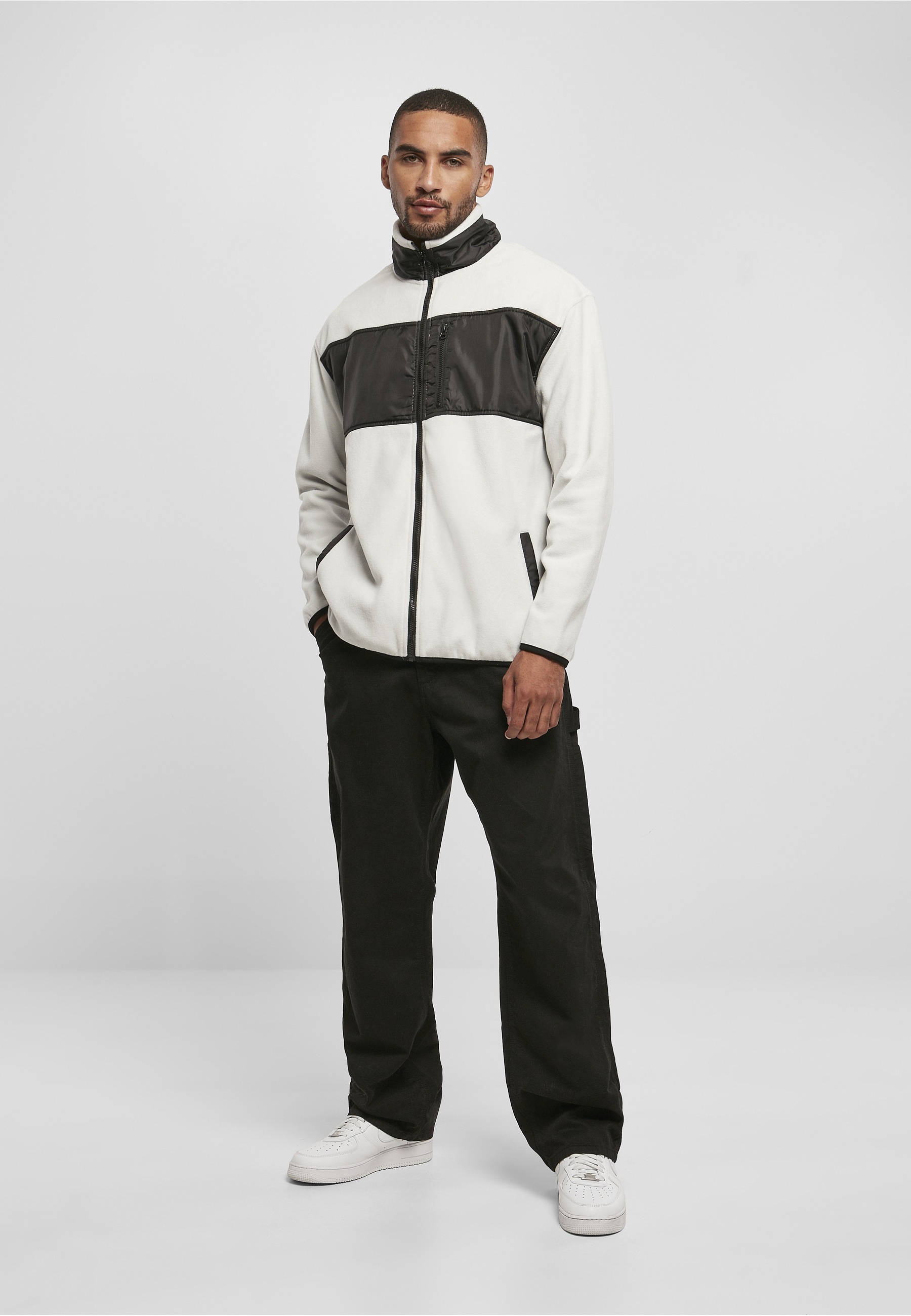 URBAN CLASSICS Fleecejacke »Urban Classics Herren Patched Micro Fleece Jacket« 1 Stk. tlg. ohne Kapuze