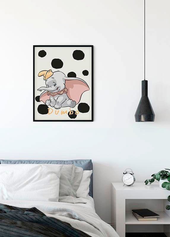 Komar Bild »Dumbo Dots«, Disney, (1 St.), Wandbild zur Dekoration im Kinderzimmer - ohne Rahmen