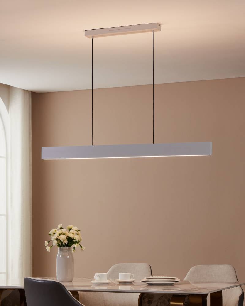 EGLO Hängeleuchte »ANDREAS-Z Hängelampe weiß, ZigBee 3.0, Pendelleuchte, Pendellampe«, 2 flammig, Leuchtmittel LED-Modul | LED fest integriert, Timer, App / Sprachsteuerung Alexa, 117x7x110cm, exkl. Fernbedienung