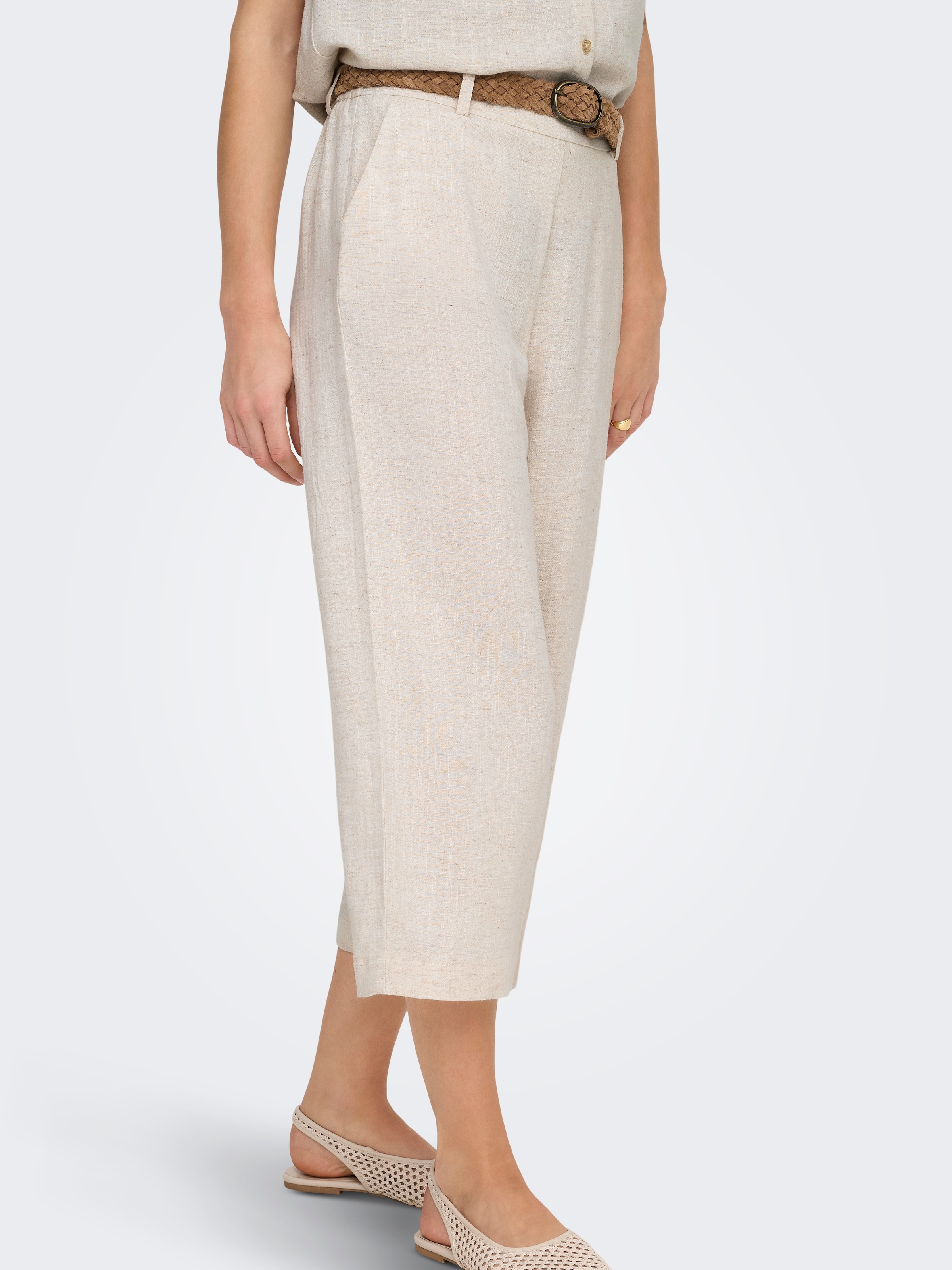 ONLY Culotte »ONLSIESTA HW LIN BL CLEAN CULOT PNT NOOS«  mit Leinen