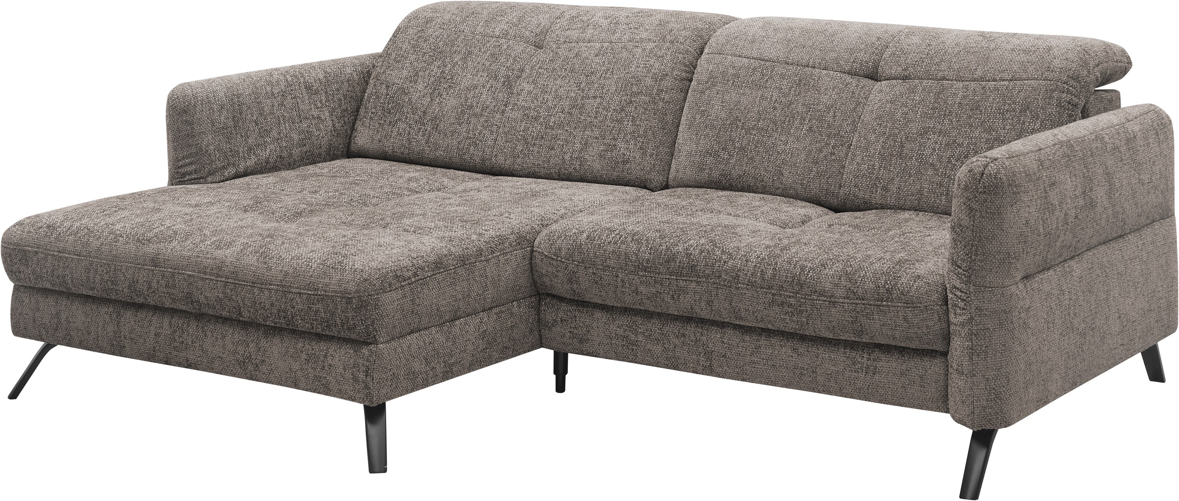 set one by Musterring Ecksofa »SO 4400 V«, wahlweise mit motorischer Bettfunktion & Kopfverstellung, Fuß schwarz