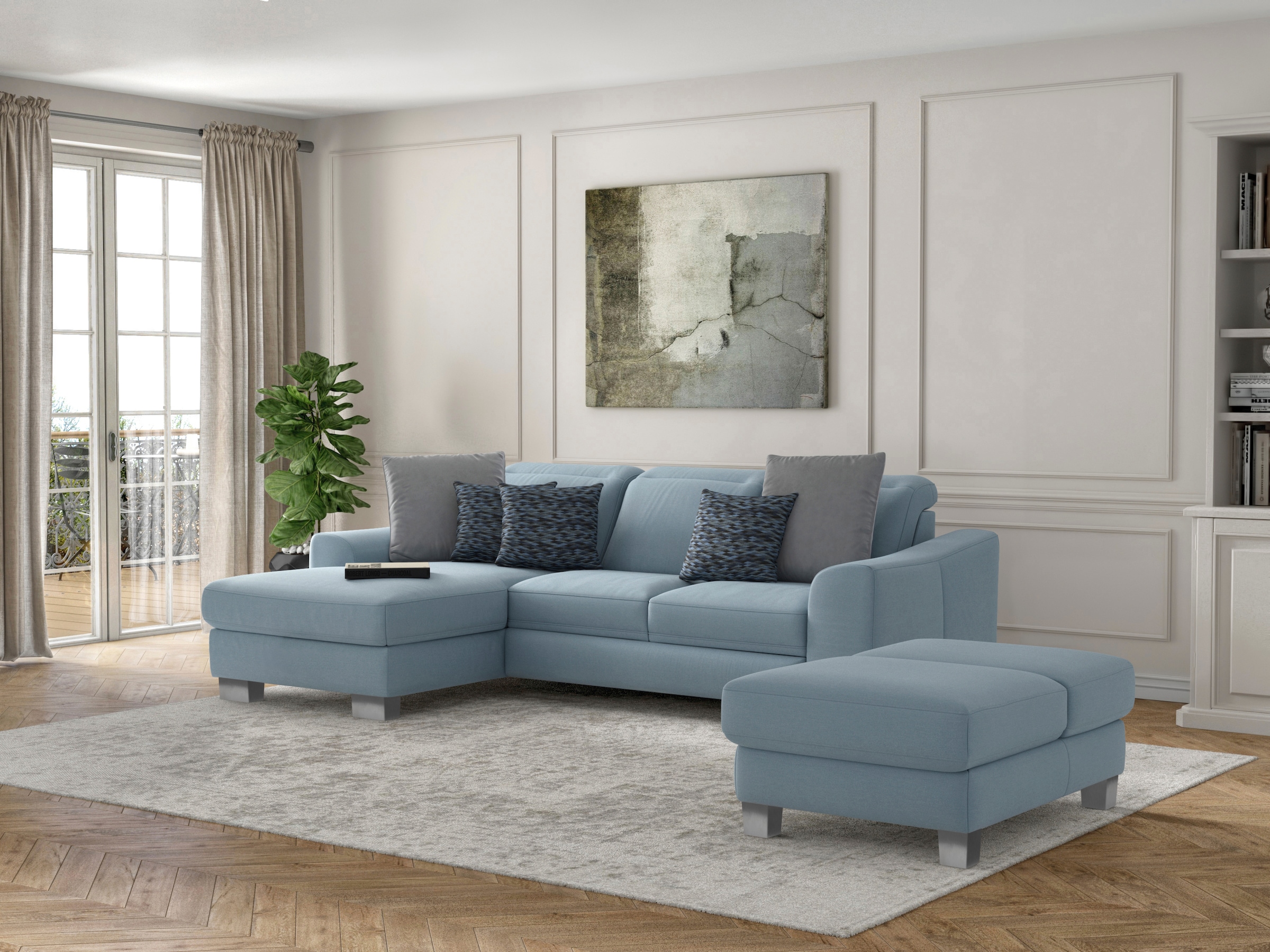 sit&more Ecksofa »Dundee L-Form« mit Federkern und Edelstahlfüßen, wahlweis günstig online kaufen