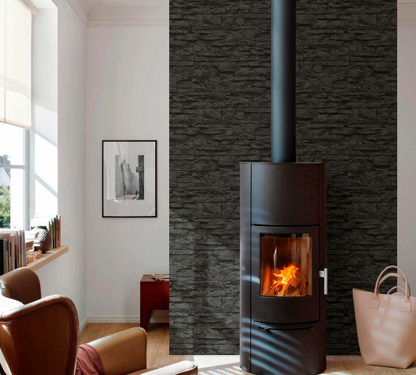 living walls Vinyltapete »Best of Wood`n Stone 2nd Edition«, Steinoptik-gemustert-Motiv, Modern Tapete Stein Tapeten Wohnzimmer Schlafzimmer Küche Flur Design