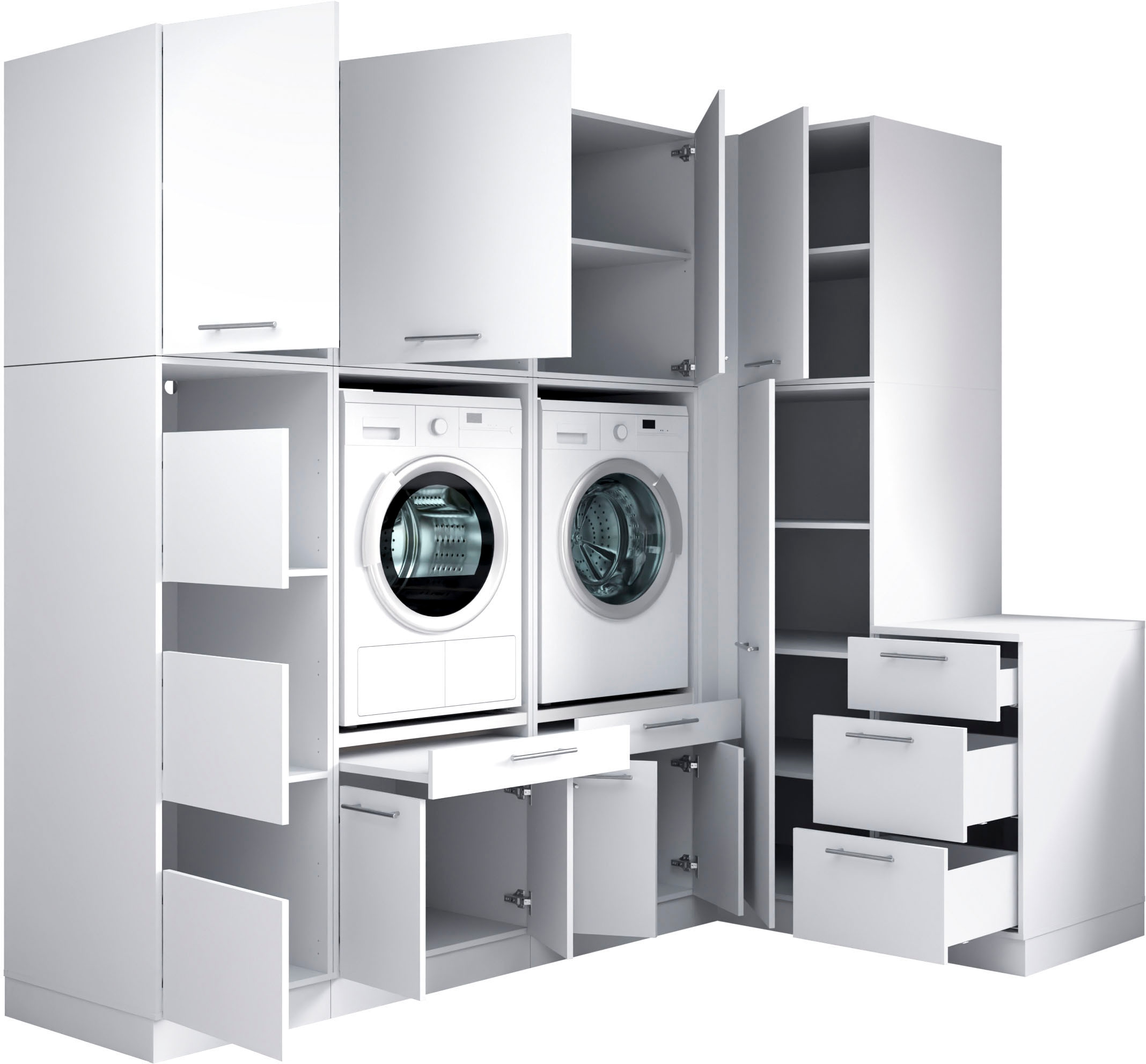 Laundreezy Mehrzweckschrank-Set »Laundreezy, 9-tlg. Mehrzweckschrank-Set B/H/T 253/238/68 cm« 9 Stk. tlg.