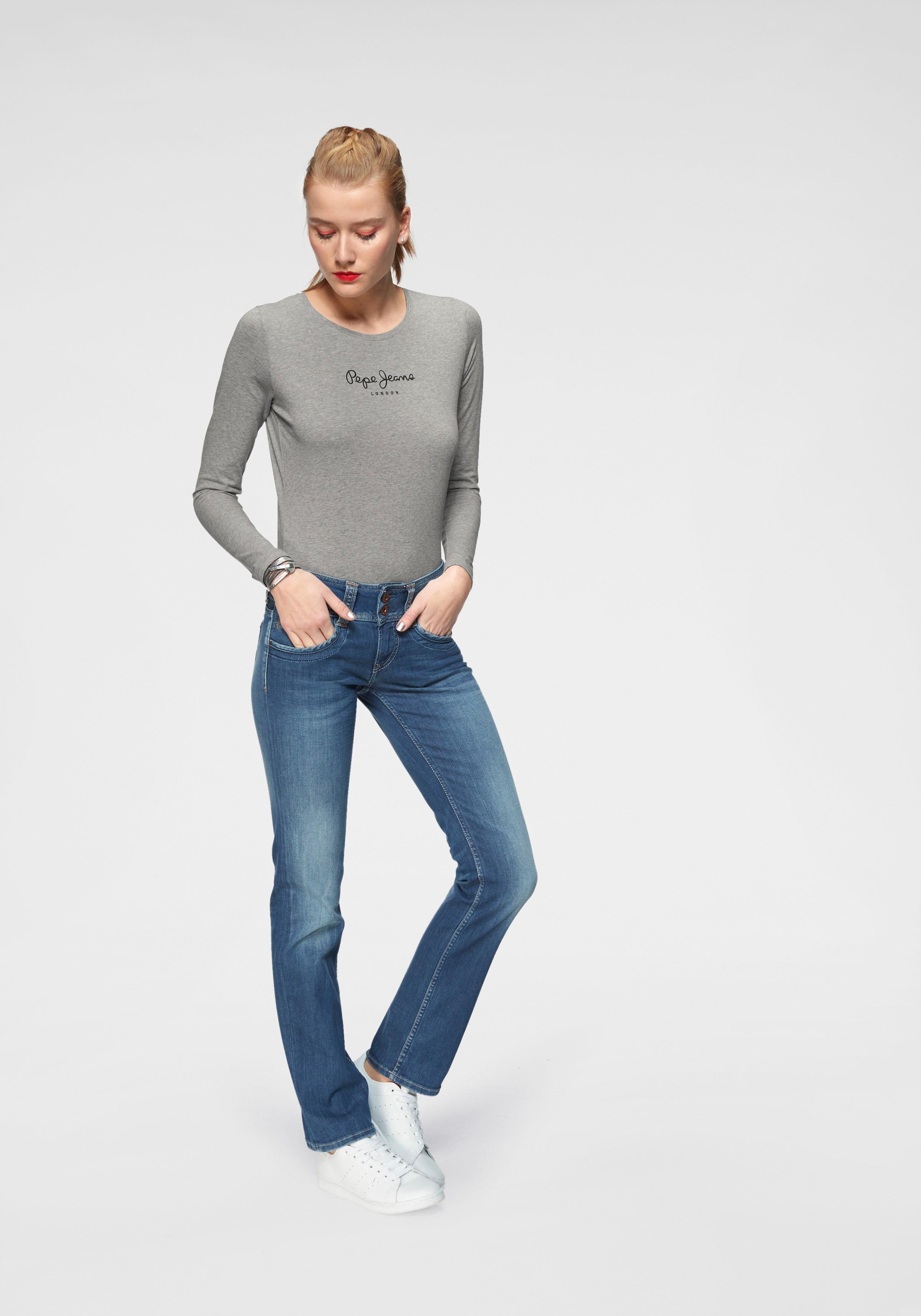 Pepe Jeans Straight-Jeans »GEN«, in Baumwoll-Qualtät mit geradem Bein und Doppel-Knopf-Bund