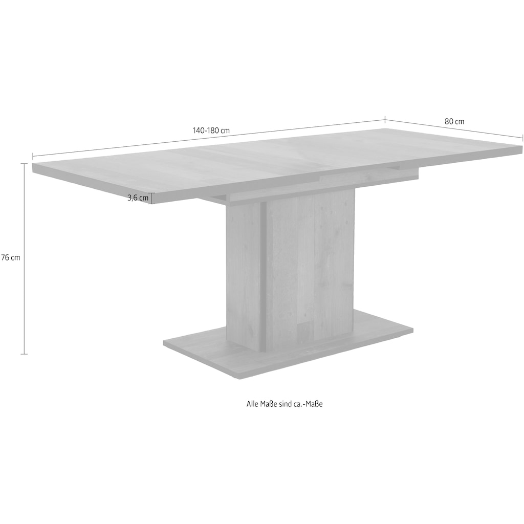 HELA Säulen-Esstisch »Andrea T«, ausziehbar 140-180 cm