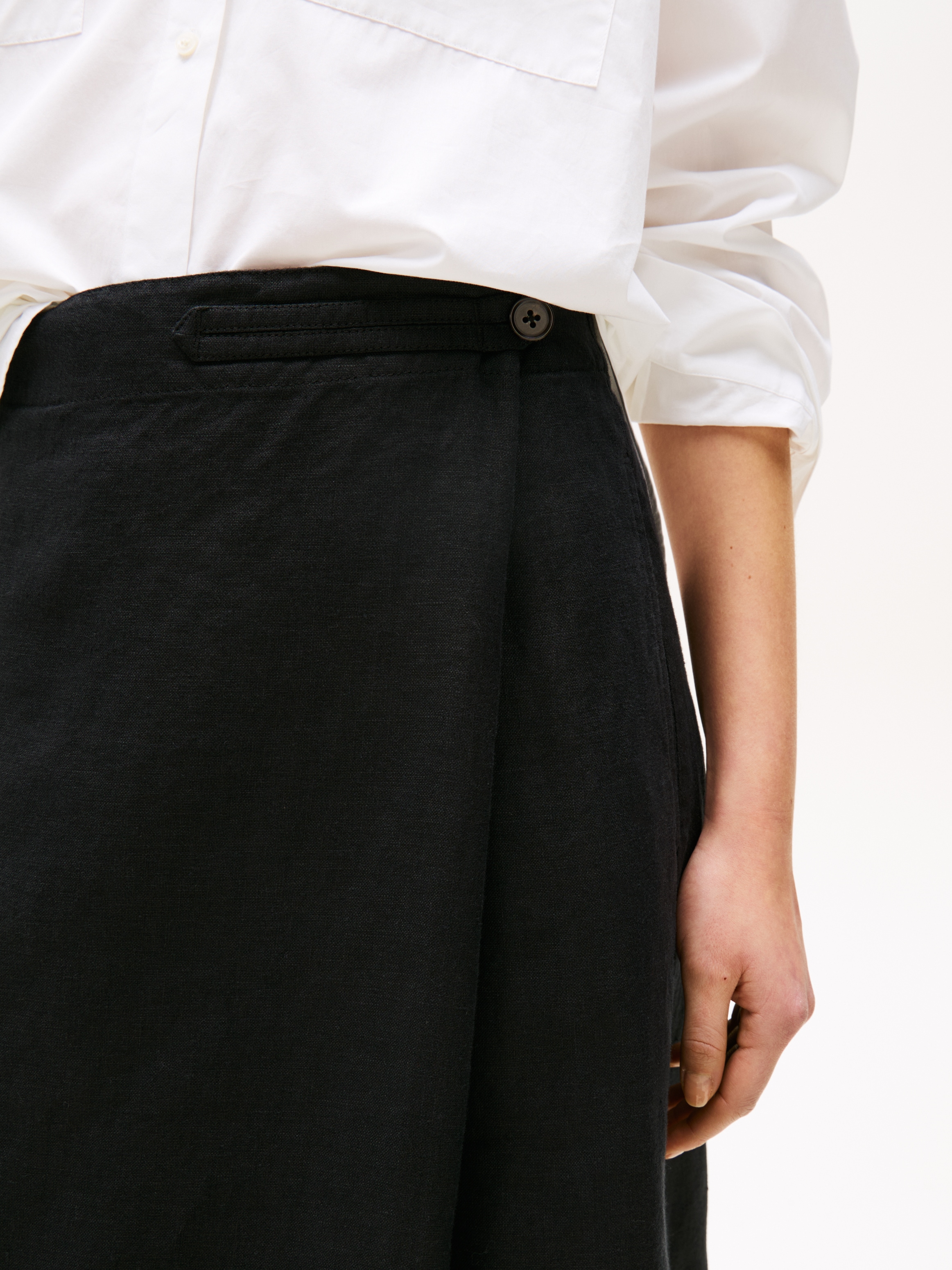 Tommy Hilfiger Wickelrock »ESS LINEN KNEE WRAP SKIRT«