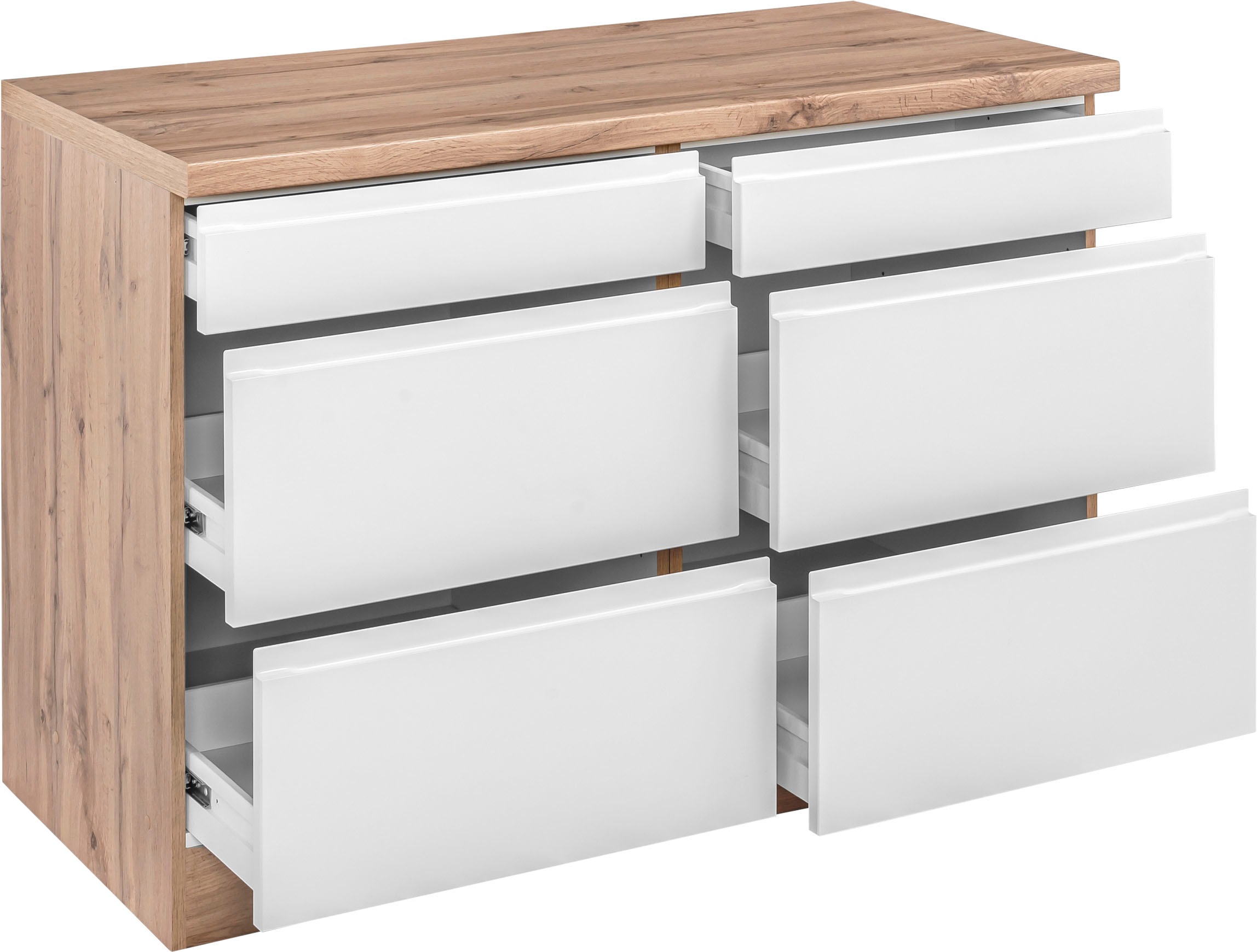 KOCHSTATION Unterschrank »KS-Bruneck« >>Bruneck<< 120 cm breit, für viel Stauraum, hochwertige MDF-Fronten