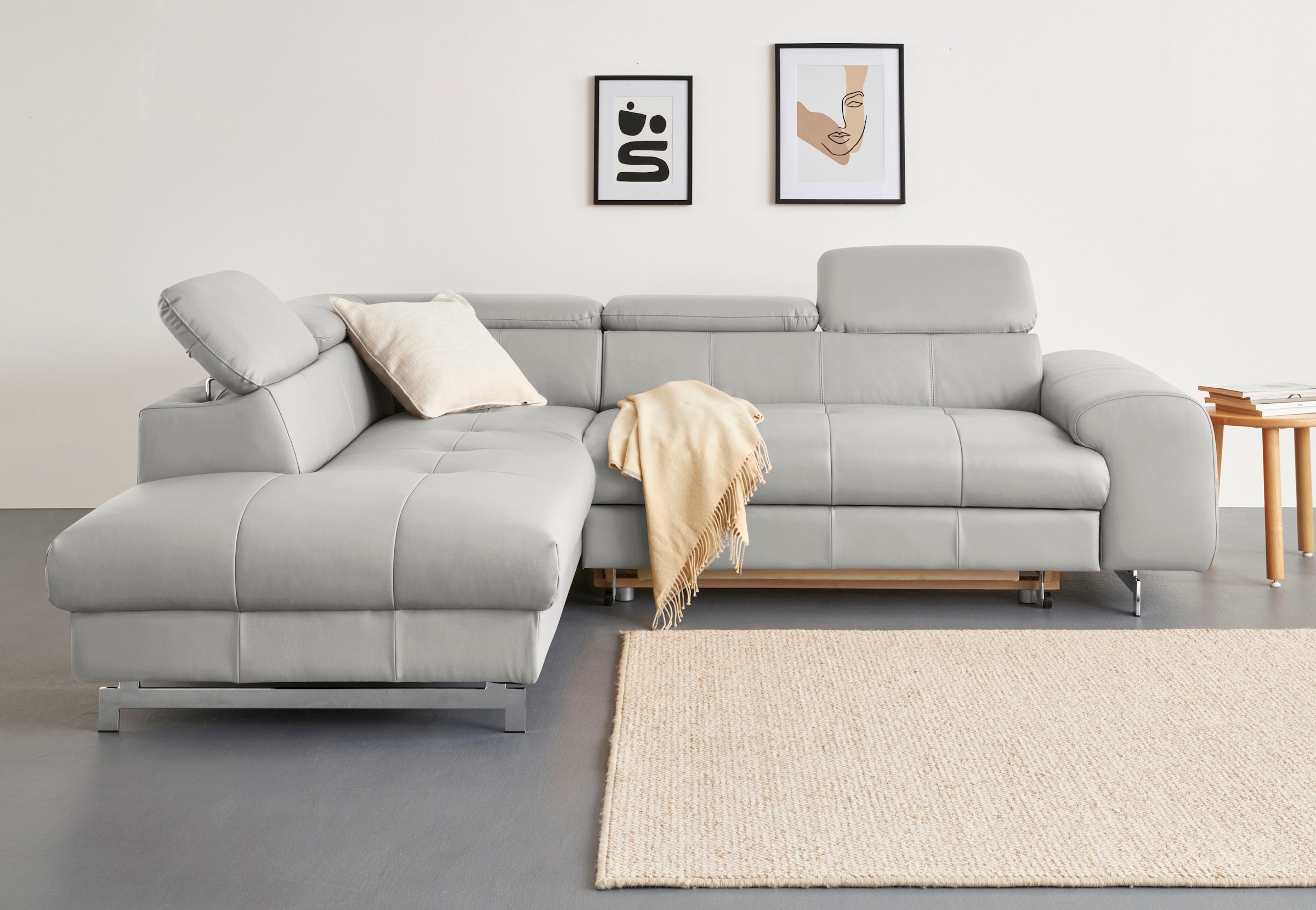 COTTA Ecksofa »Chef L-Form«, mit Kopfteilverstellung, wahlweise mit Bettfunktion