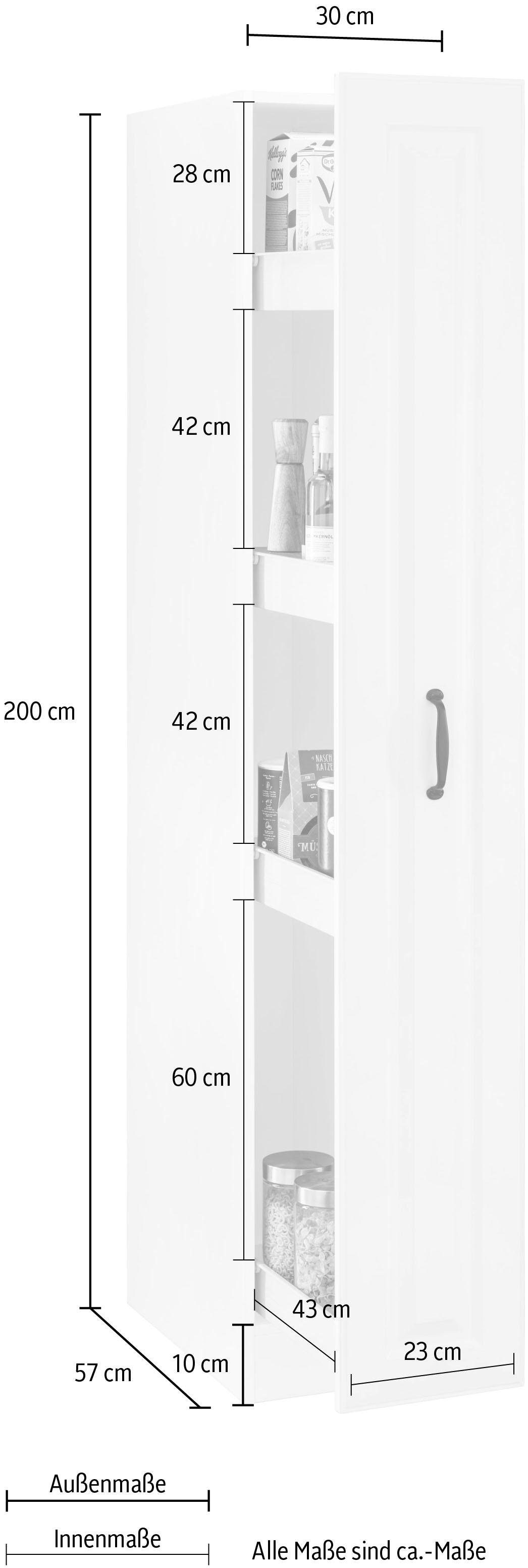 wiho Küchen Apothekerschrank »Erla«, Auszug mit 4 Ablagefächern