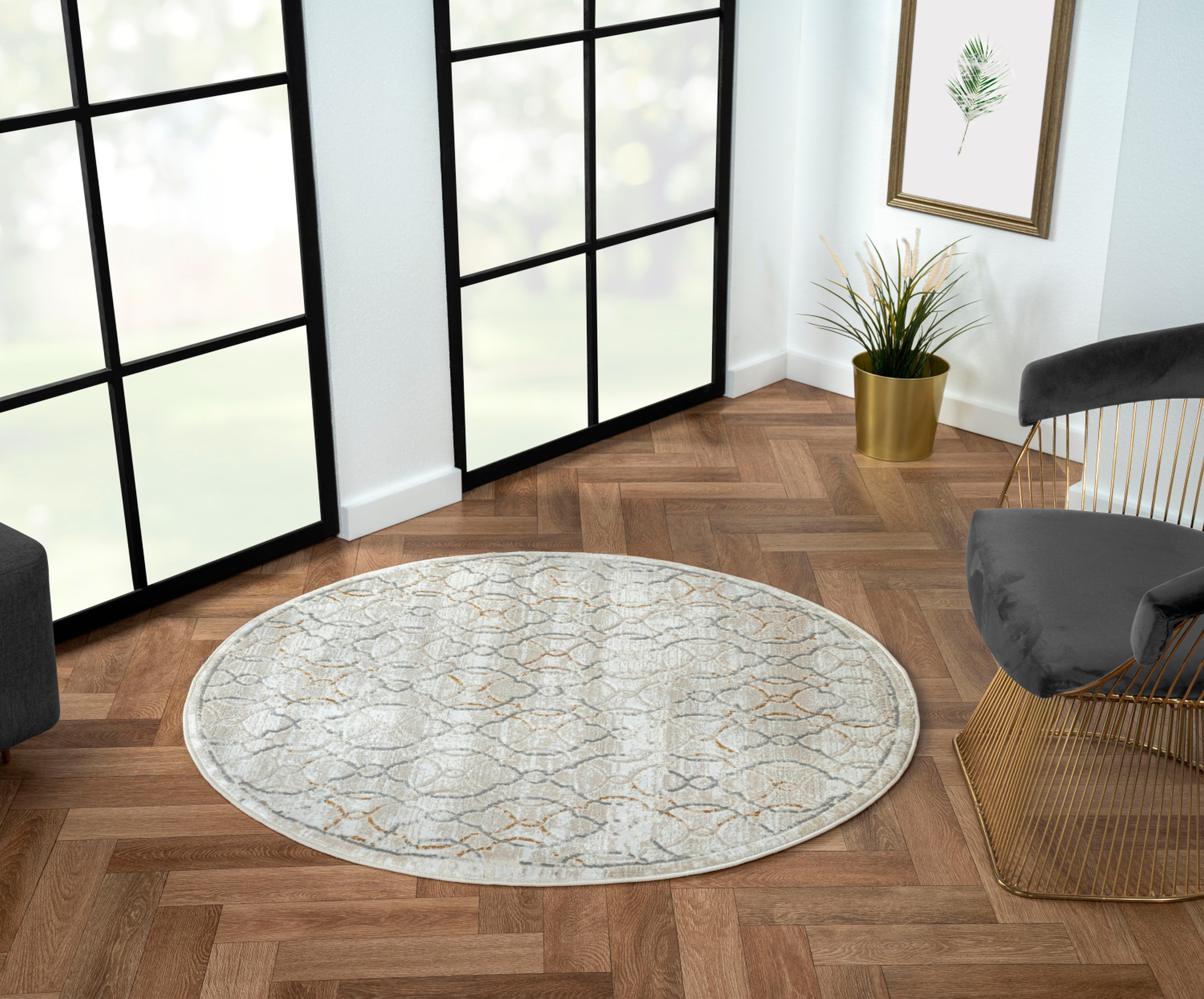 Myflair Möbel & Accessoires Teppich »My Floor«, rund, Kurzflor, Retro-Style günstig online kaufen