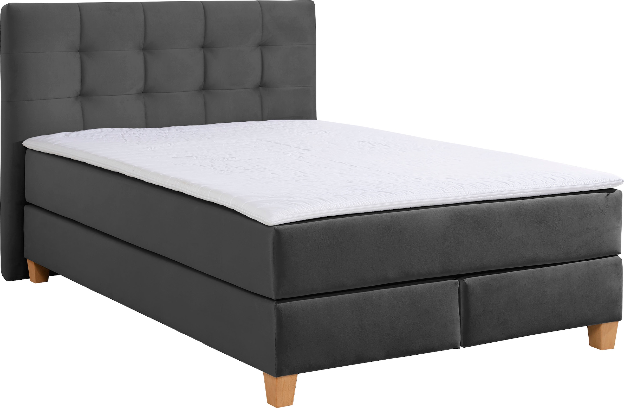 Home affaire Boxspringbett "Moulay", inkl. Topper, in Überlänge 220 cm, 3 H günstig online kaufen