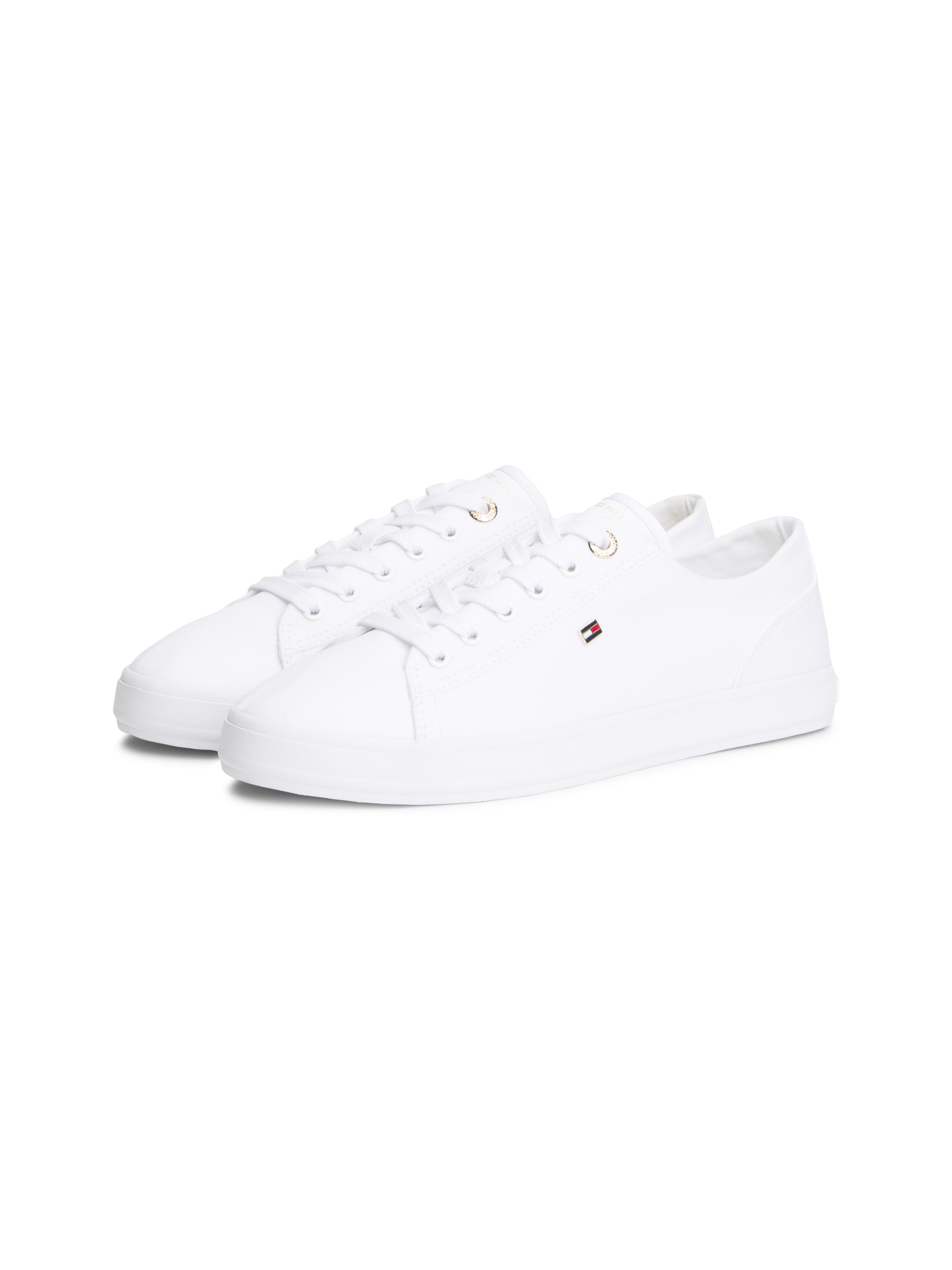 Tommy Hilfiger Plateausneaker »TH FOXING SNEAKER CANVAS«  Freizeitschuh, Halbschuh, Schnürer mit Logostickerei - schmale Form