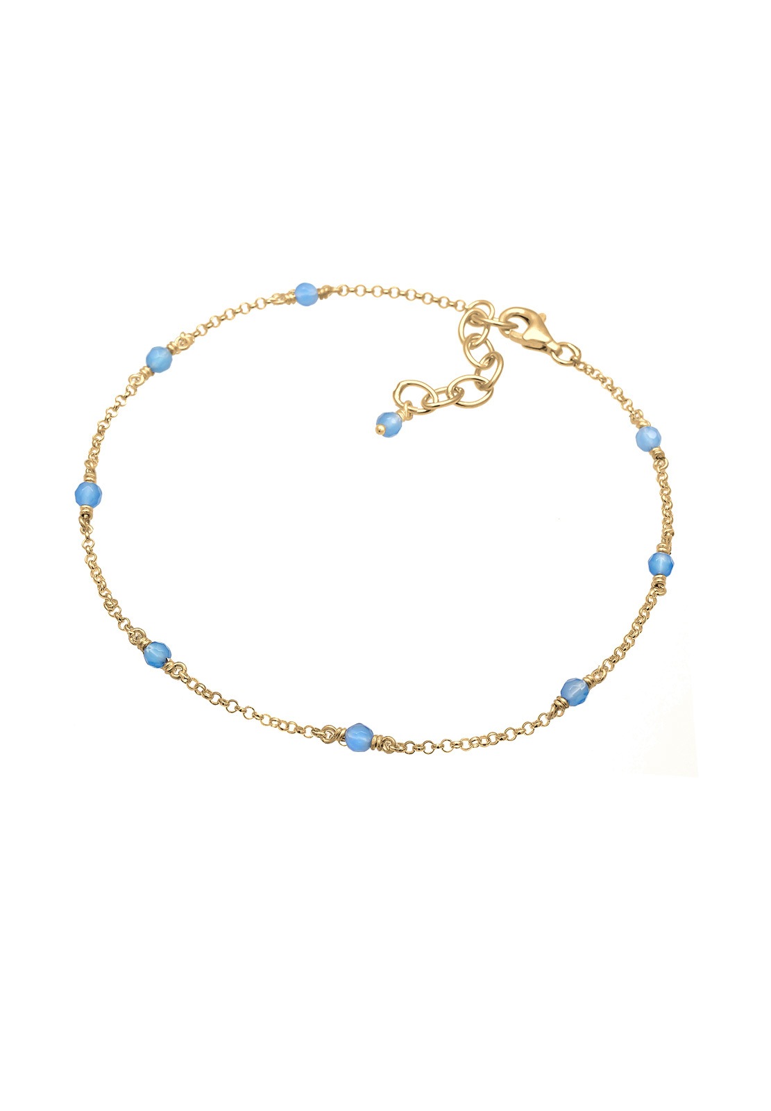Elli Fußkette »Kugel Bead Strand Meer Urlaub Blau 925er Silber«