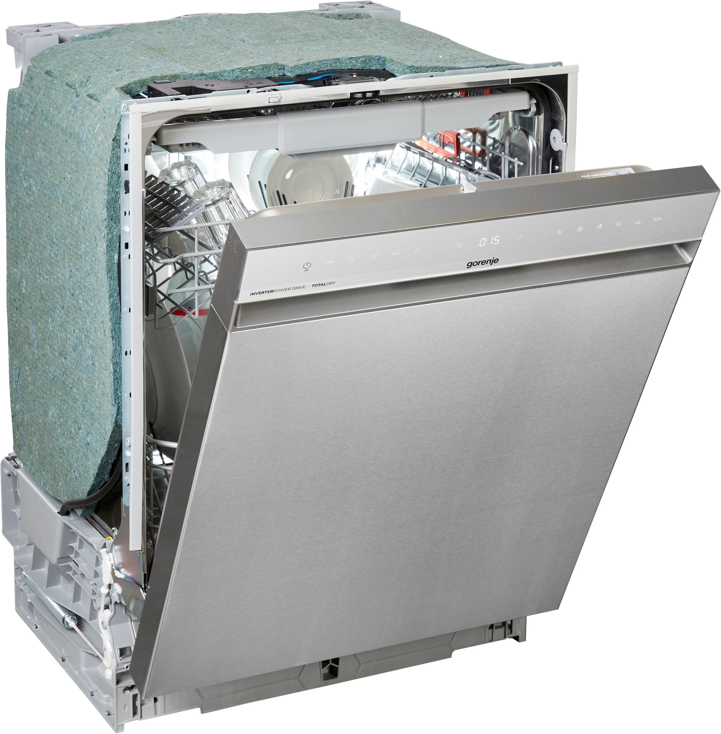 GORENJE Unterbaugeschirrspüler »GU663C95X« 9,4 l 16 tlg. Maßgedecke 16 Maßgedecke, auto. Türöffnung, Besteckschublade