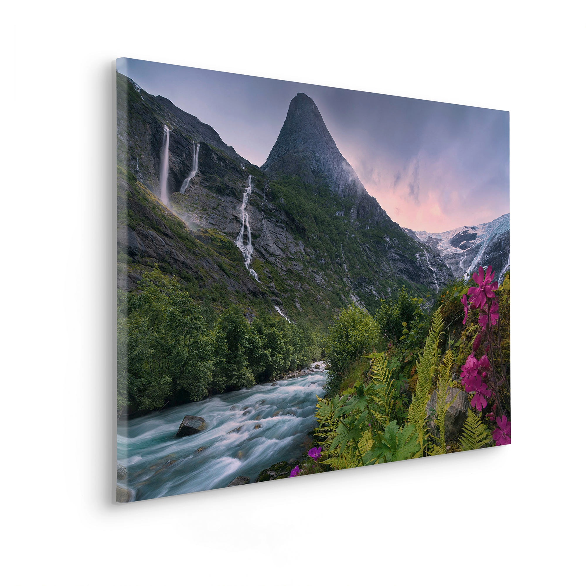 Komar Leinwandbild »Scandinavian Paradise - Größe 90 x 60 cm«, Baum-Blätter-Natur-Berge-Blumen-Foto-Jahreszeiten-Landschaft-Meer-Strand-Palmen, (Packung, 1 St.), Keilrahmenbild mi Echtholzrahmen