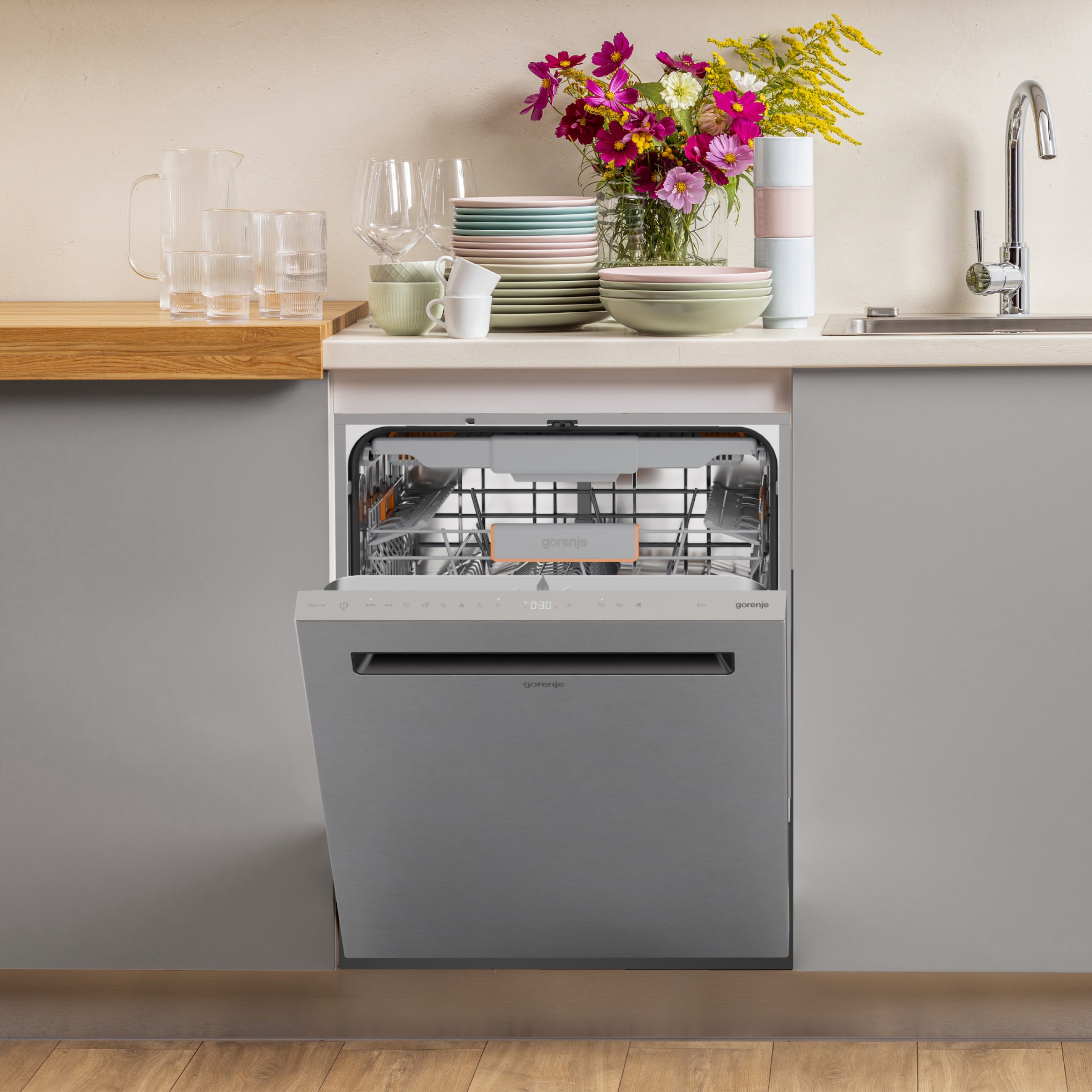 GORENJE Unterbaugeschirrspüler »GU673A65X« 9,5 l 16 Maßgedecke TotalDry - auto. Türöffnung