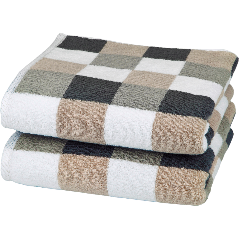 ROSS Handtücher »Würfelfond« 100% Baumwolle Anthrazit-Flanell-Cappuccino-Weiß Obermaterial: 100% Baumwolle B/L: 50 cmx100 cm