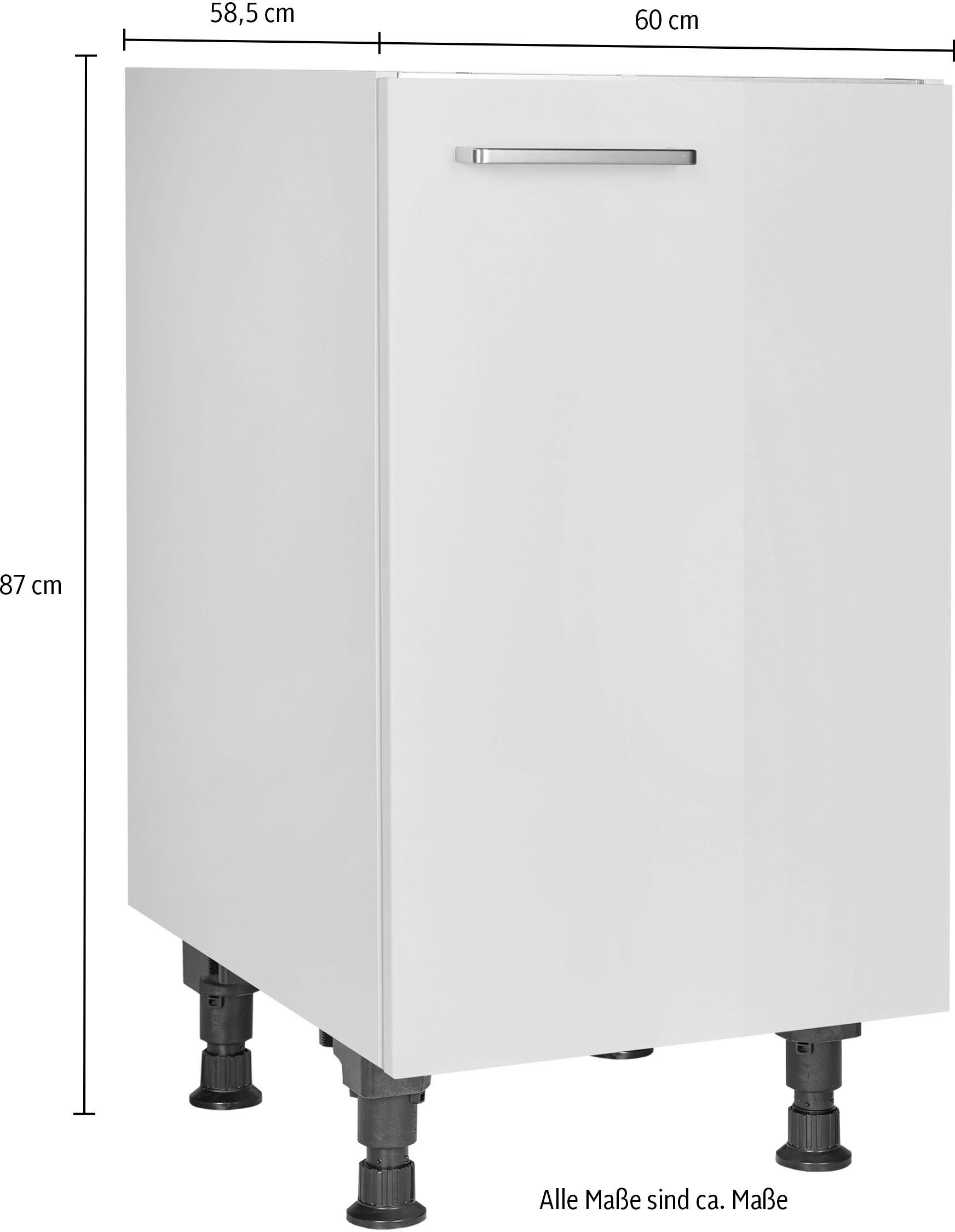 nobilia® Spülenschrank »"Flash", Ausrichtung wählbar, vormontiert, in den Breiten«, 45 und 60 cm, mit höhenverstellbaren Sockelfüßen