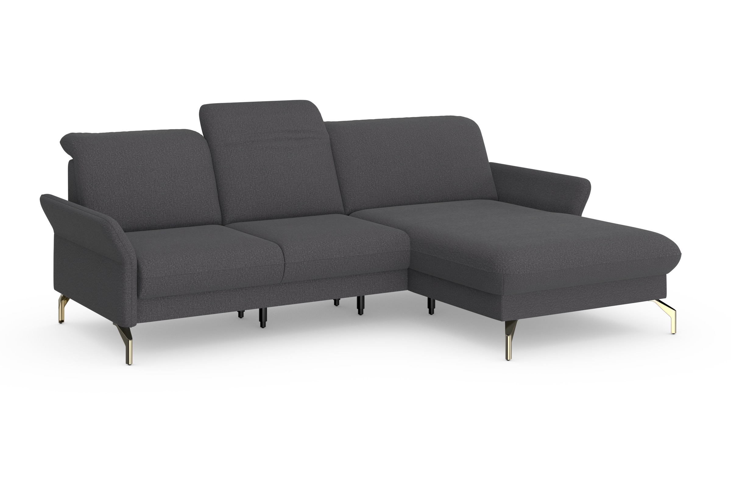 sit&more Ecksofa »Fashion L-Form«, wahlweise mit Kopfteilverstellung, Vorziehsitz, motorisch, Nickelfüße