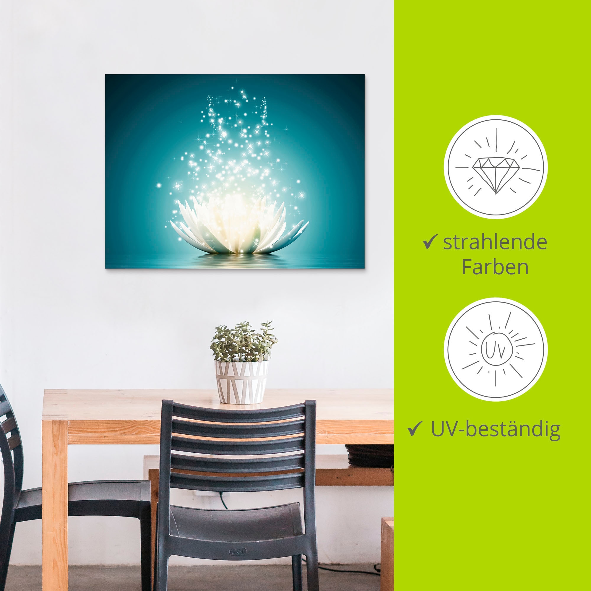 Artland Wandbild »Magie der Lotus-Blume«, Blumen, (1 St.), als Alubild, Outdoorbild, Leinwandbild, Poster, Wandaufkleber