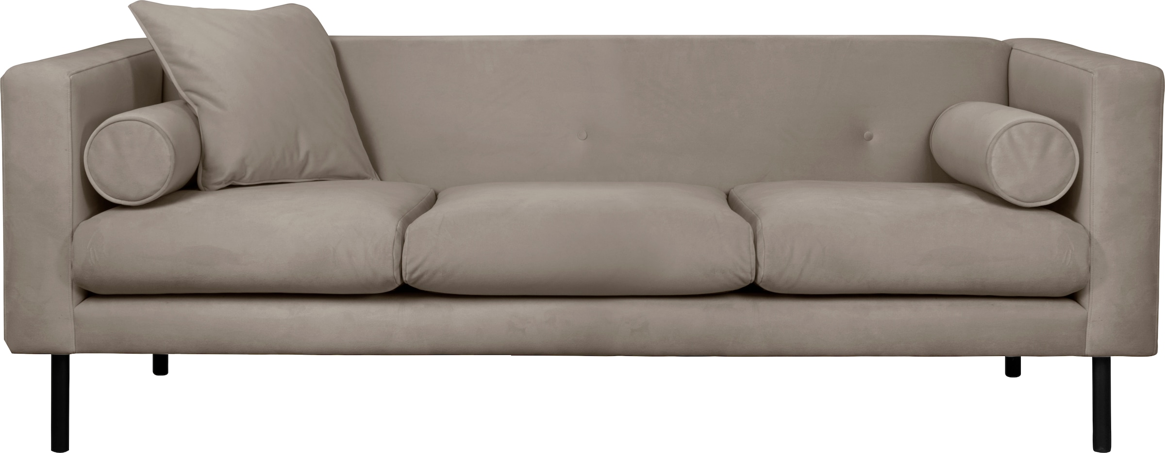 Guido Maria Kretschmer Home&Living 3-Sitzer »Lillibeth Designsofa mit Wellenunterfederung, Maße B/T/H: 218/74/83 cm«, Zierkissen als Wendekissen, Bezug Samtoptik oder Cord