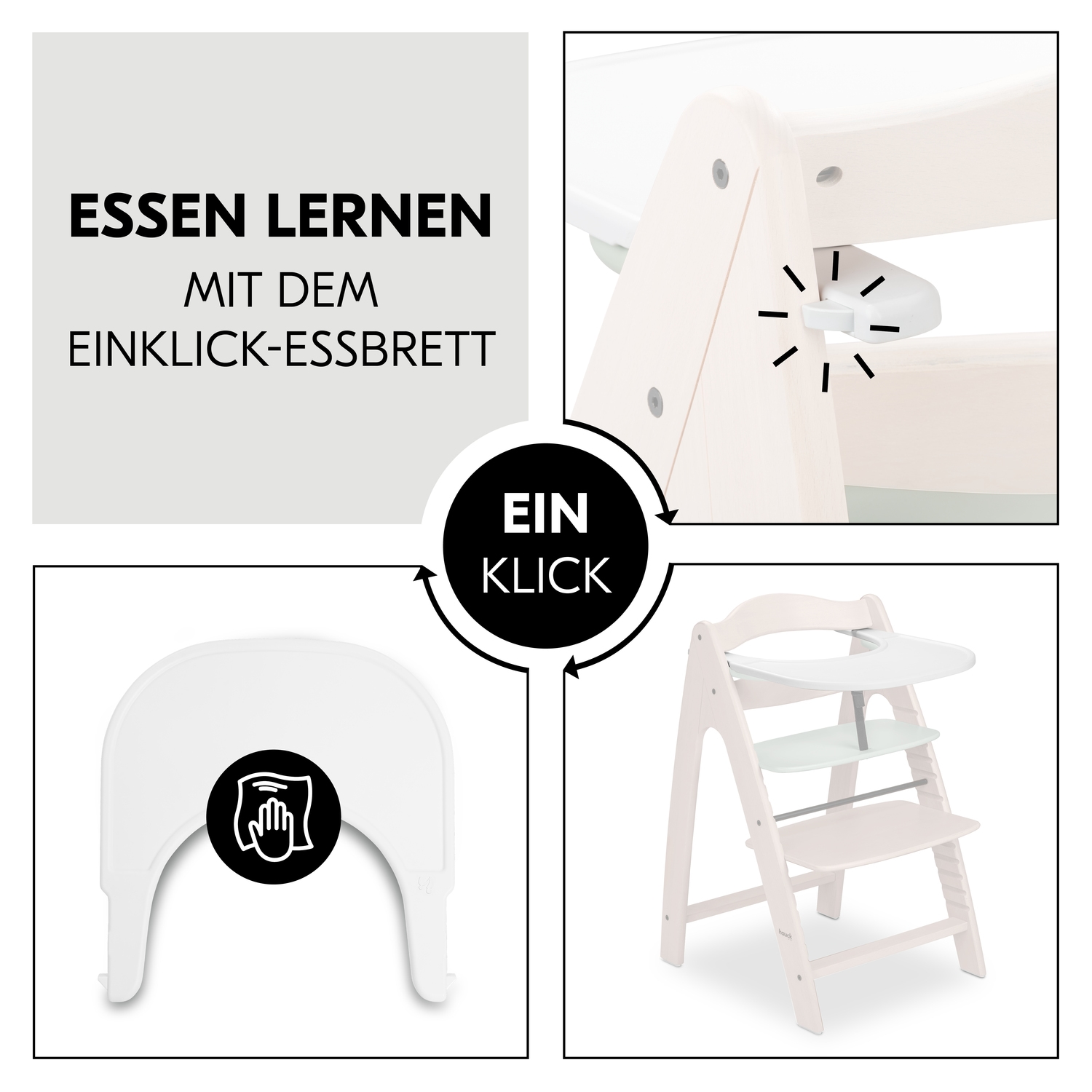 Hauck Hochstuhl »Arketa, Beech Whitewashed Mint«, mitwachsend; FSC® - schützt Wald - weltweit