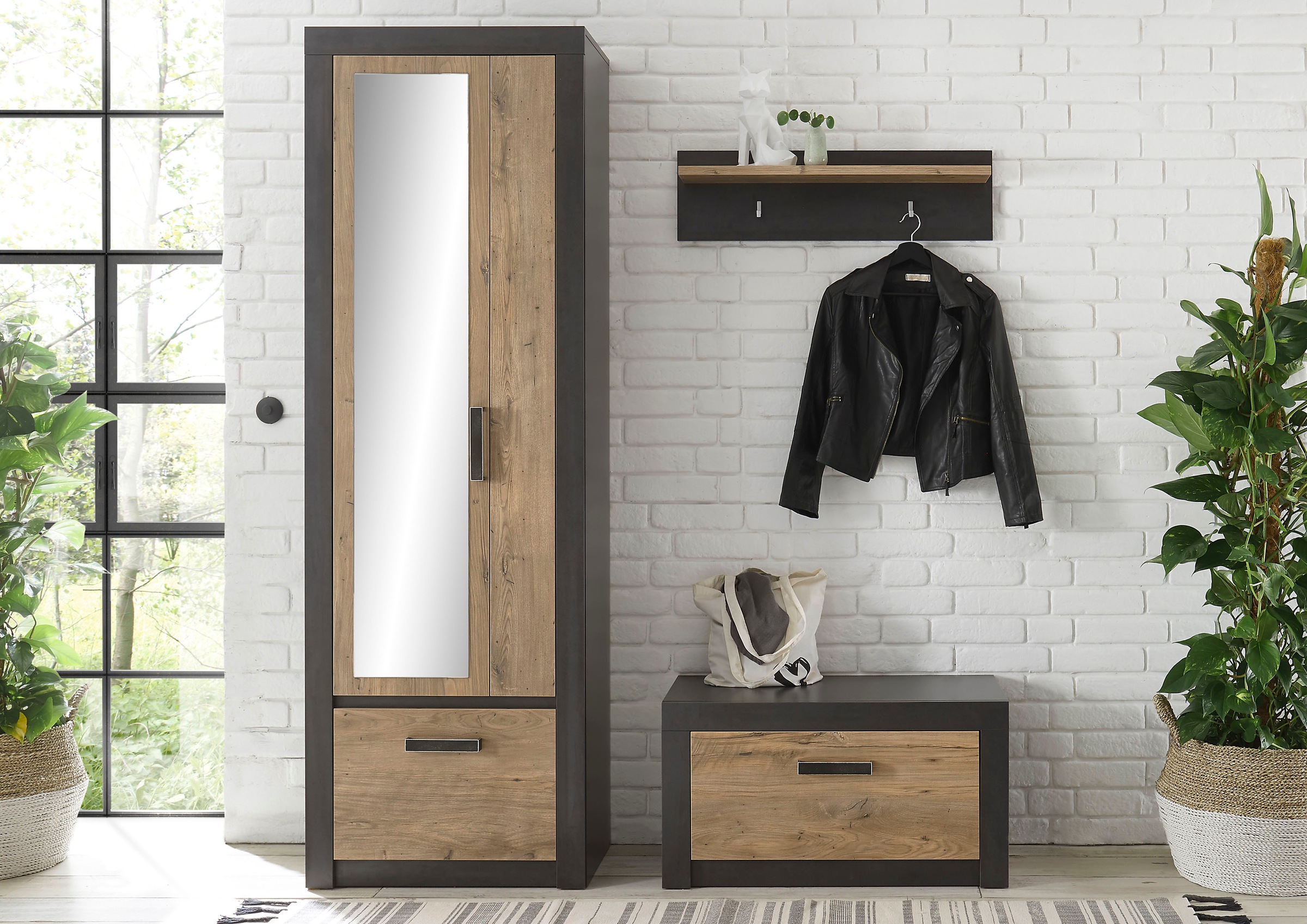 INOSIGN Garderoben-Set »BRÜGGE«, (Komplett-Set, 3 St., bestehend aus Garder günstig online kaufen
