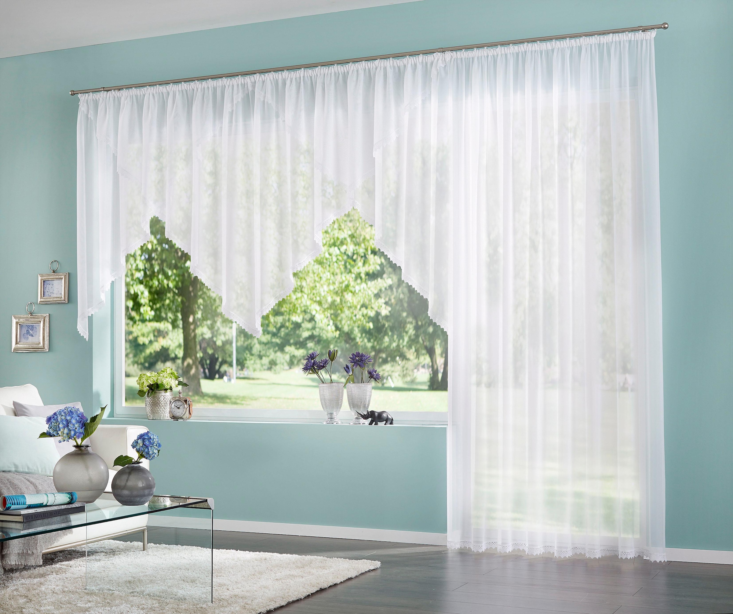 my home Gardine »Missy« Kräuselband 1 Stk. tlg. Vorhang, Fertiggardine, Sto günstig online kaufen