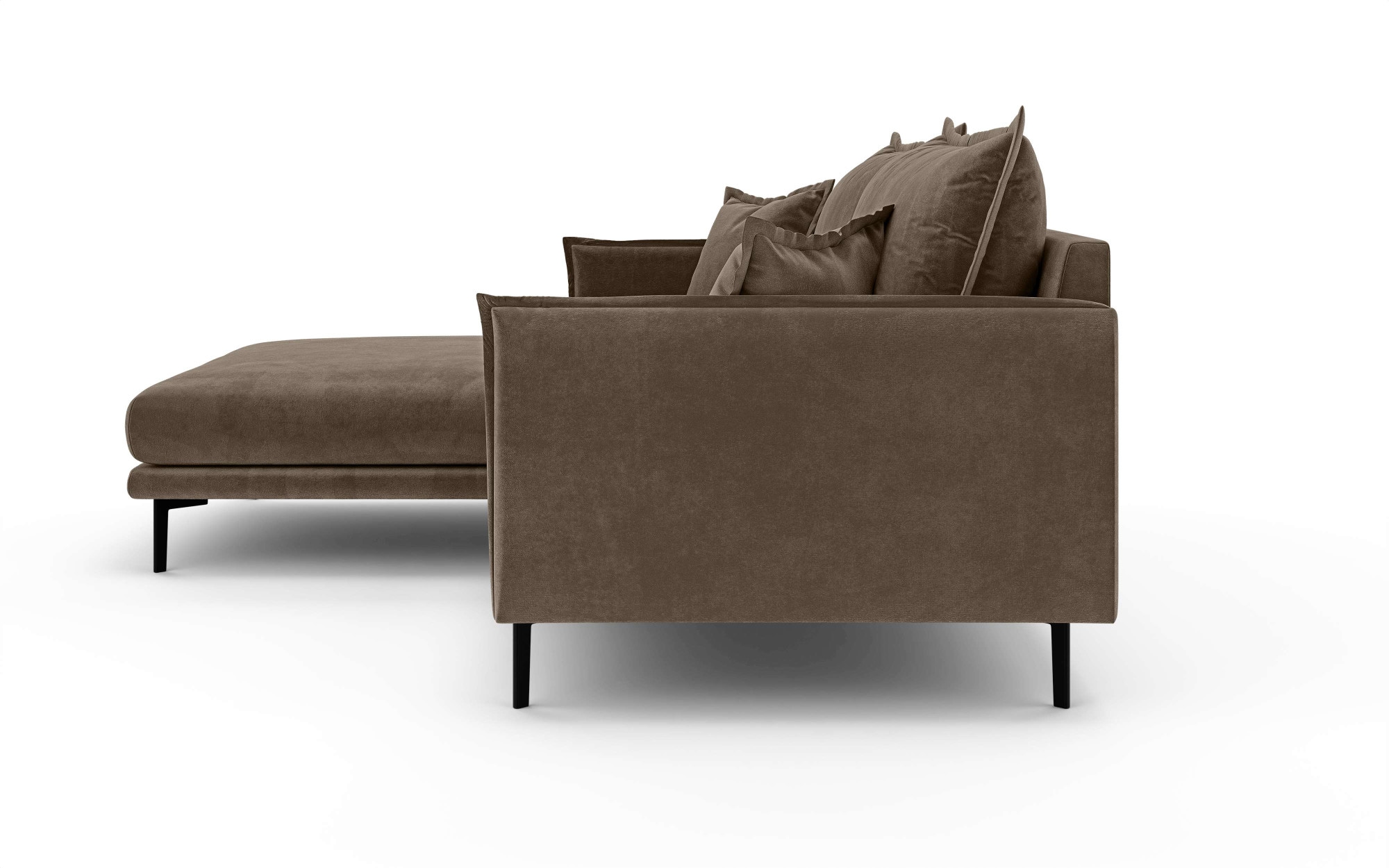INOSIGN Ecksofa »ALEXANDRIA mit Recamiere rechts oder links bestellbar, moderne Bezüge«, L-Form mit Wellenunterfederung, Maße: B/H/T 246/86/190 cm