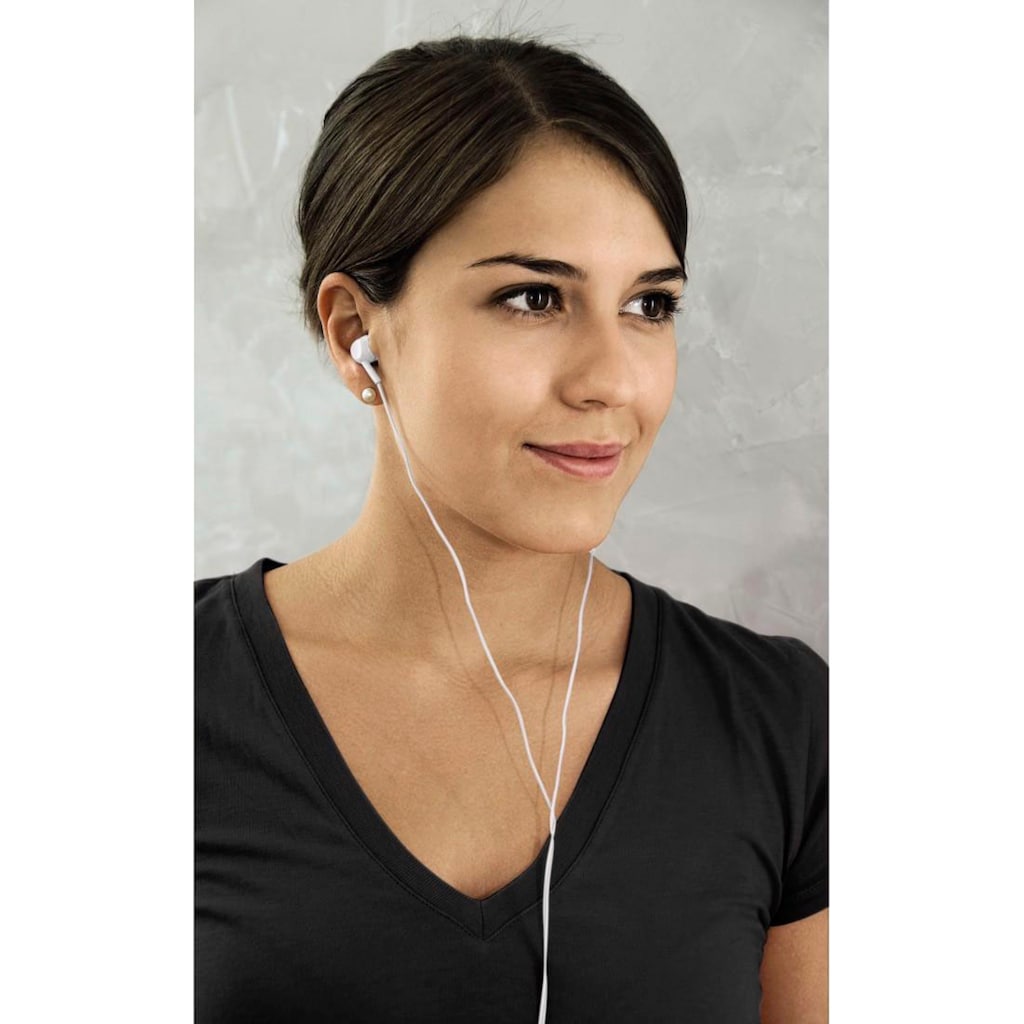 Thomson In-Ear-Kopfhörer »In Ear Kopfhörer mit Kabel und Geräuschunterdrückung, Mikrofon, Weiß«, Geräuschisolierung
