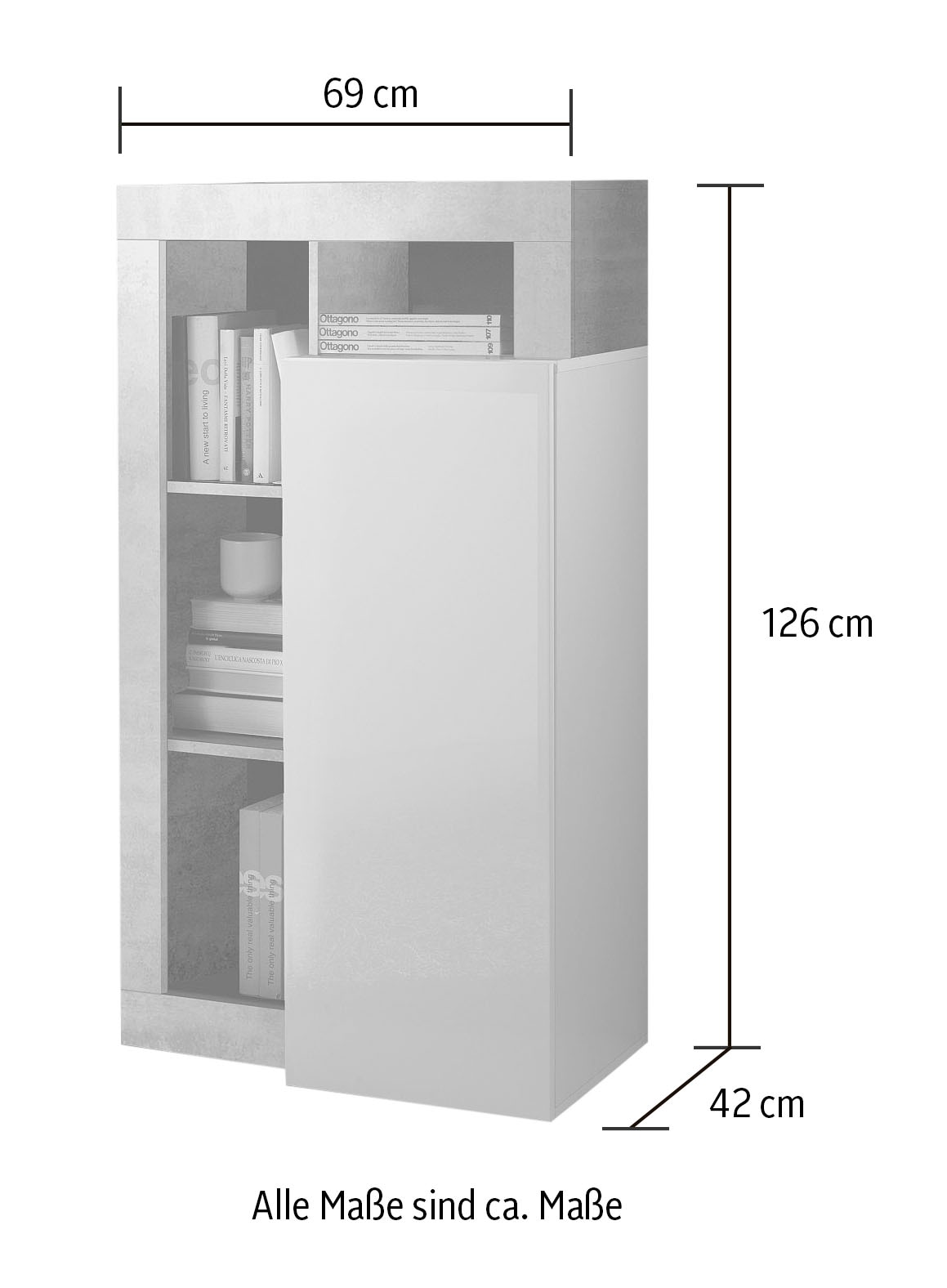 INOSIGN Mehrzweckschrank »Hamburg, Breite 69 cm«, Höhe 126 cm